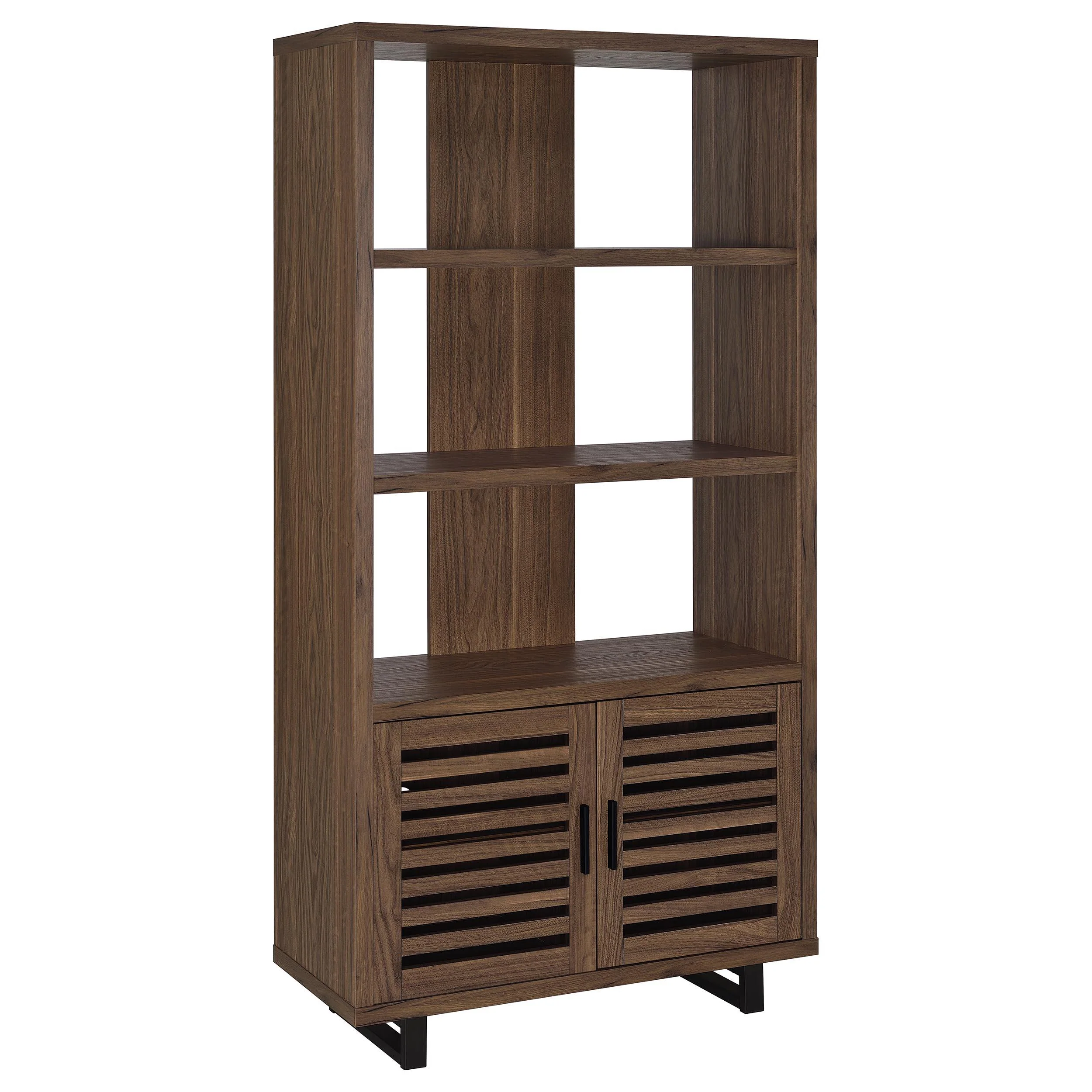 Coaster Furniture Maddox 801863 71-inch 3-shelf Cabinet Bookcase - Walnut - Image 1