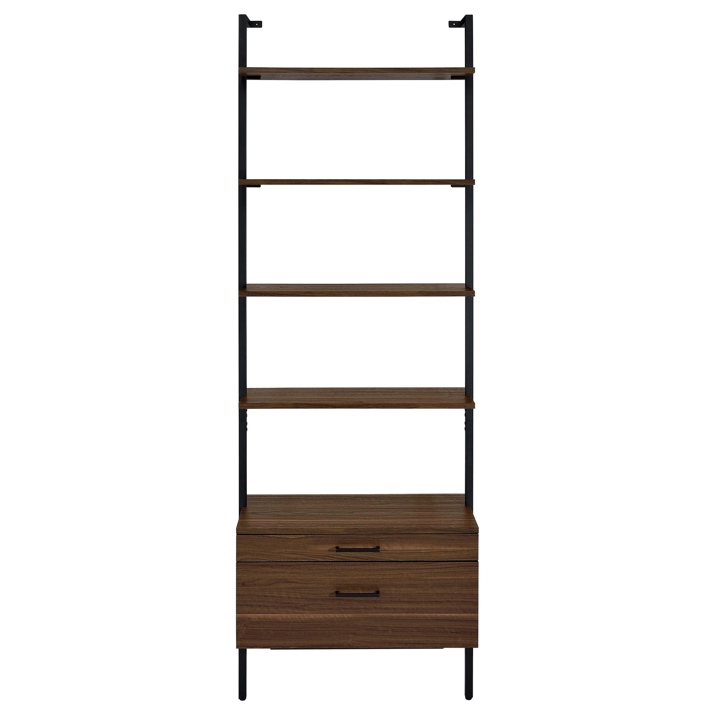 Coaster Furniture Owens 980074 96-inch 4-shelf Storage Wall Bookshelf - Walnut - Image 3