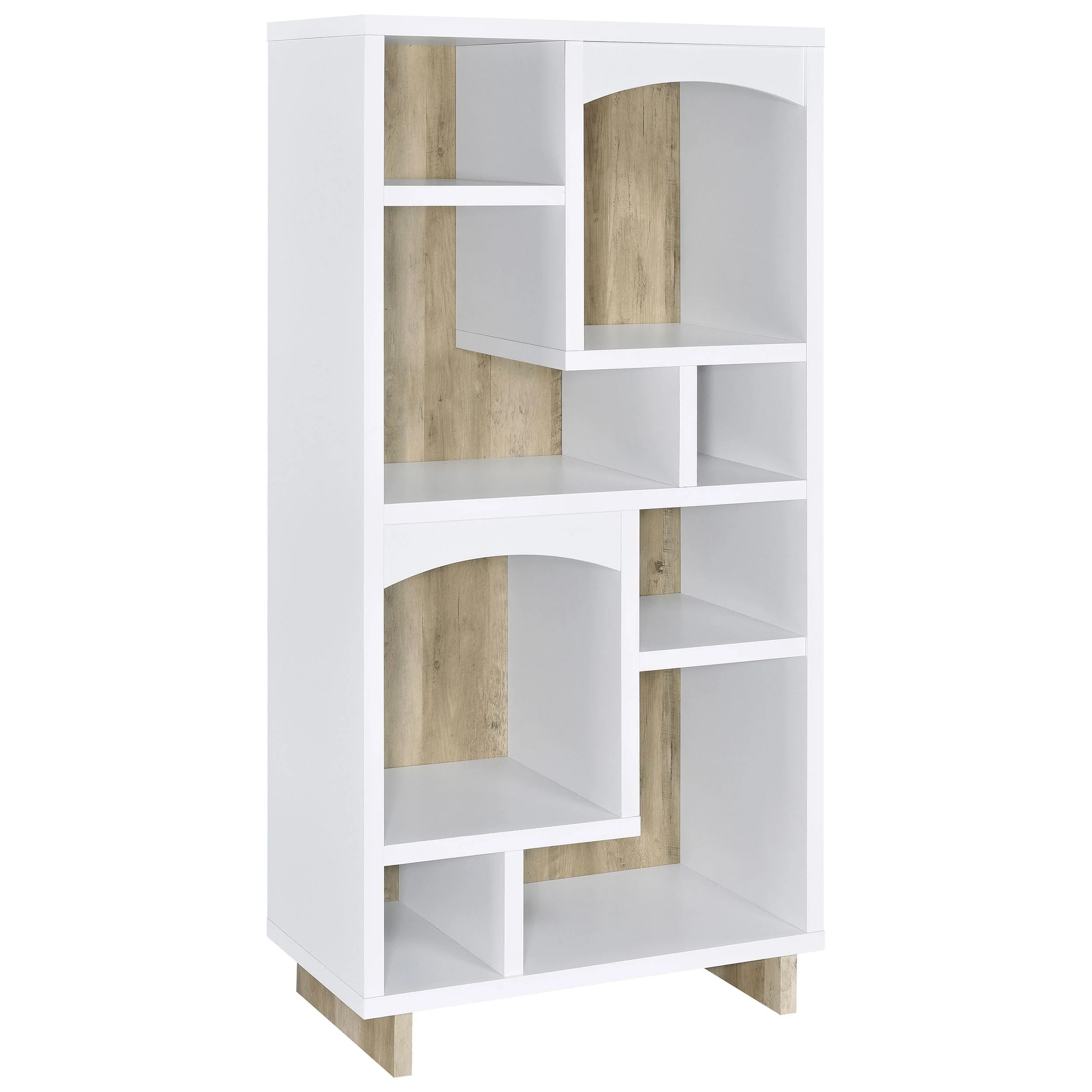 Coaster Furniture Dalton 980075 65-inch 6-shelf Bookcase – White and Distressed Pine