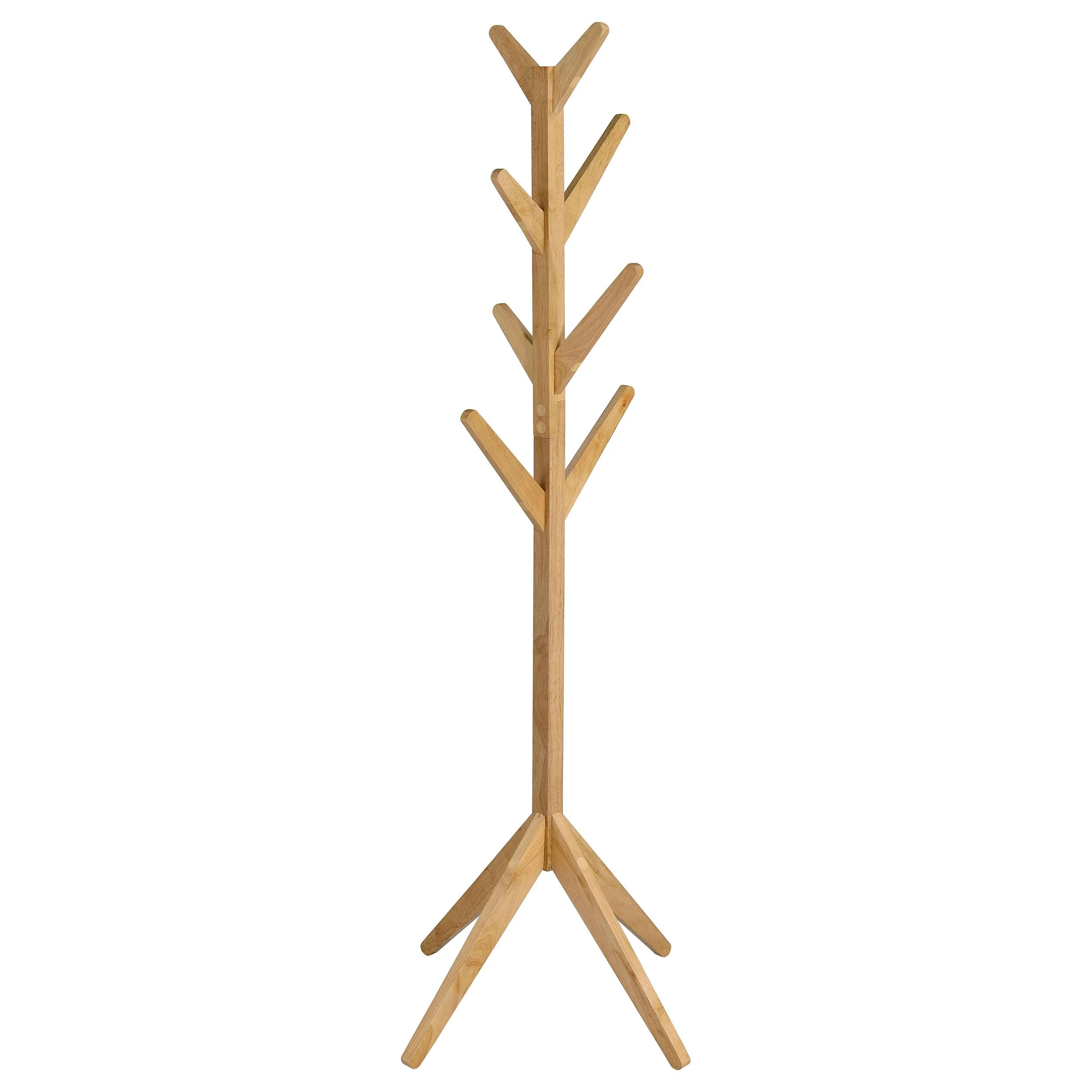 Coaster Furniture Margaret 983271 Solid Wood Coat Rack Clothing Hanger - Natural Oak - Image 1