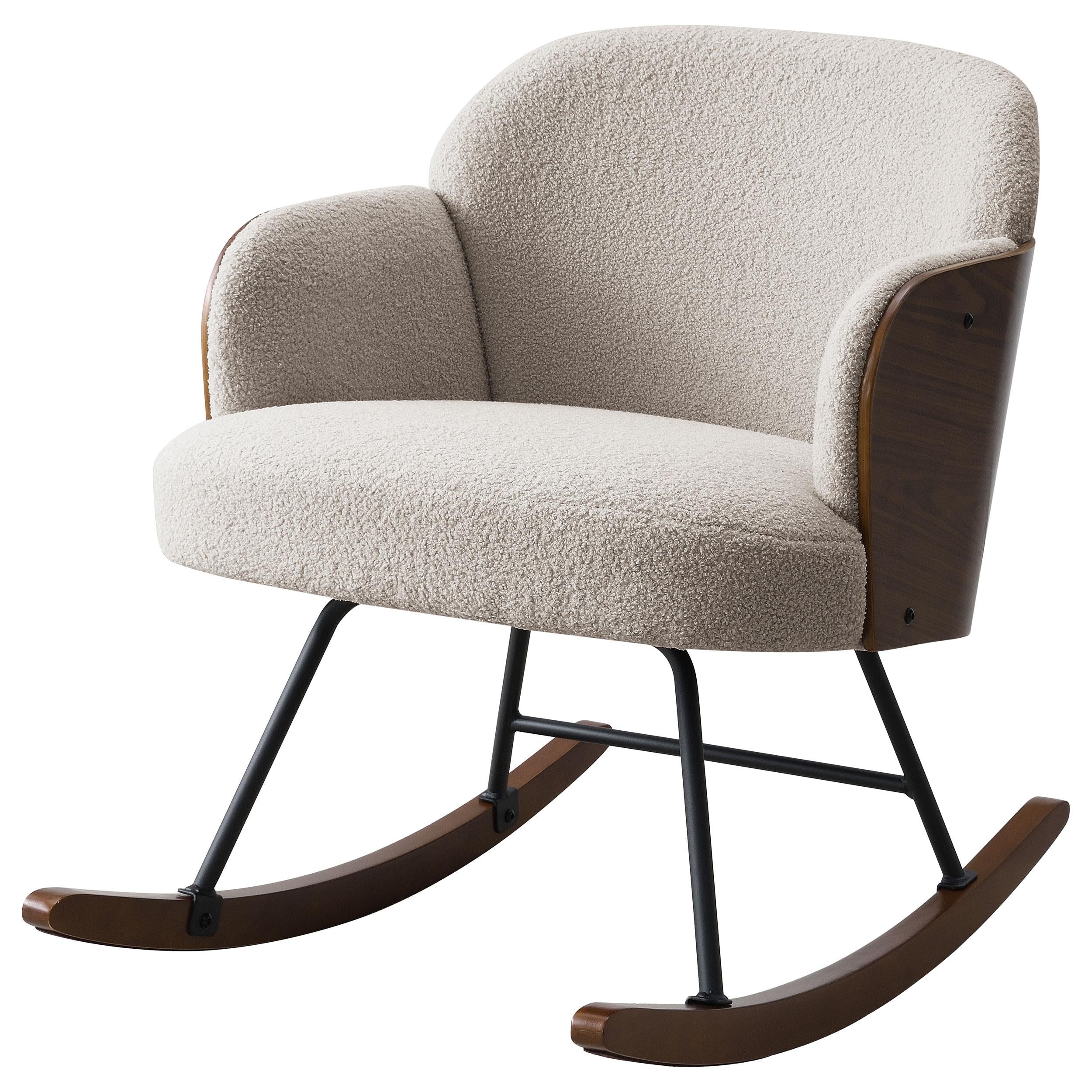 Coaster Furniture Paige 602625 Boucle Upholstered Mid Back Rocking Chair - Beige - Image 3
