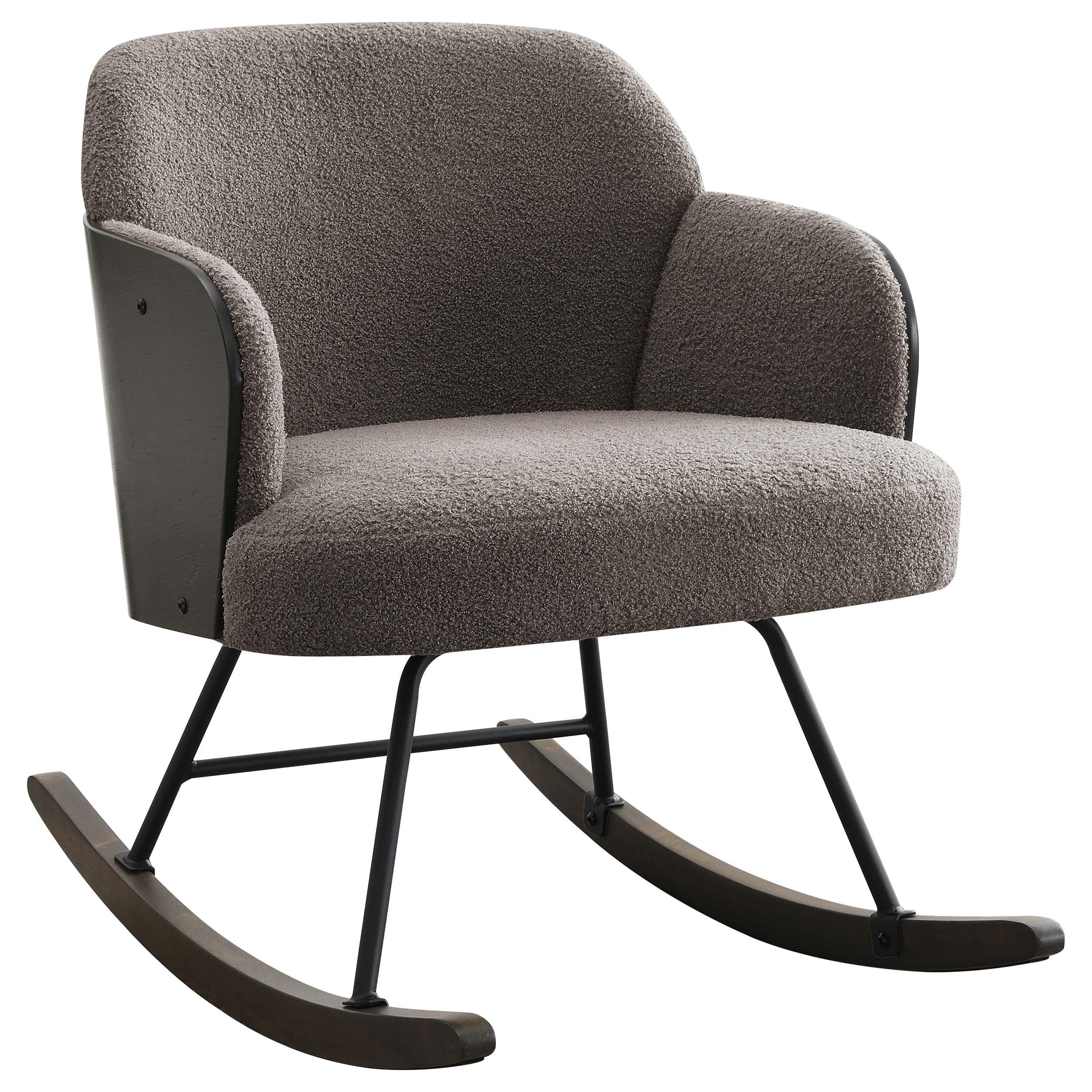 Coaster Furniture Paige 602626 Boucle Upholstered Mid Back Rocking Chair – Taupe
