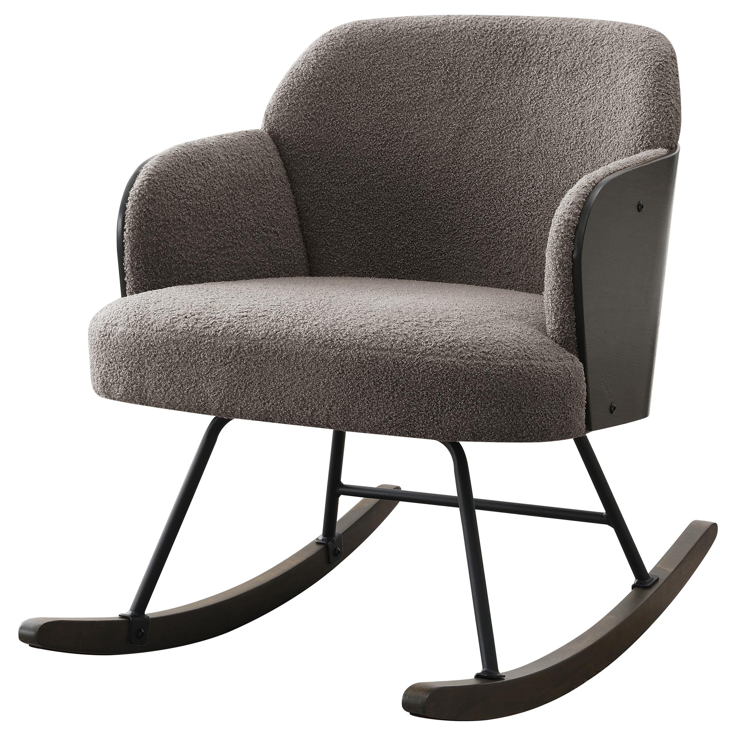 Coaster Furniture Paige 602626 Boucle Upholstered Mid Back Rocking Chair - Taupe - Image 3