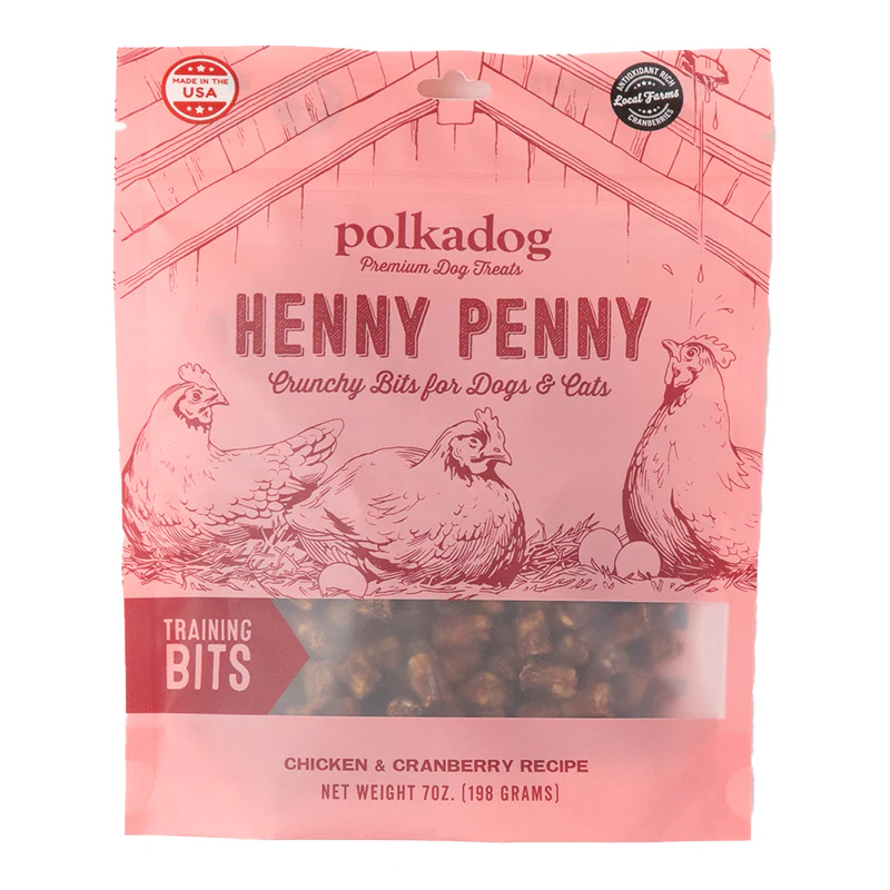 Polkadog Bakery Dog Treats Henny Penny Bits 7oz Pouch - Image 1