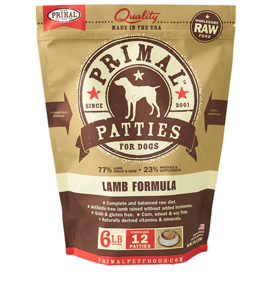 Primal Pet Foods Canine Lamb Formula Patties, 6 Lb - Image 1