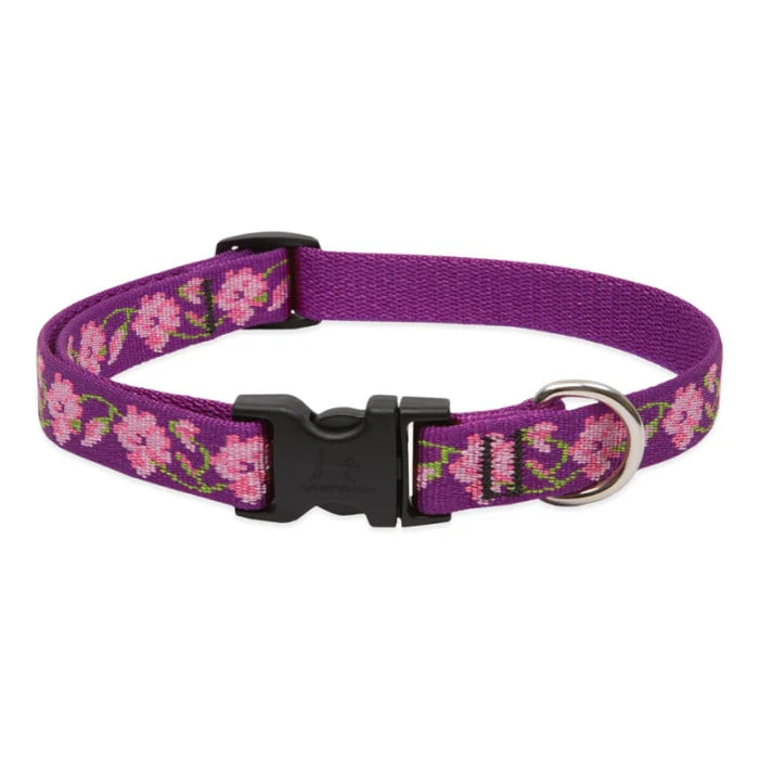 Lupine Pet Dog 3/4 In Wide 15-25 In Adjustable Collar Original Designs Rose Garden - Image 1