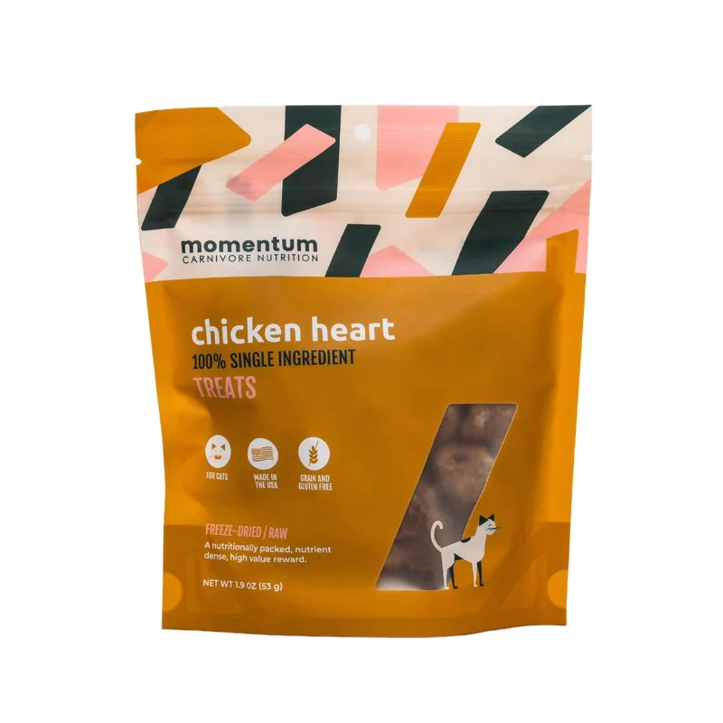 Momentum Carnivore Nutrition Freeze-Dried Chicken Heart Cat Treats 1.9oz - Image 1