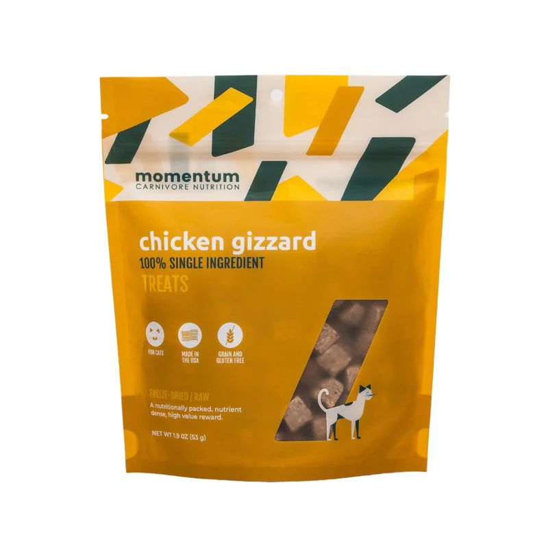 Momentum Carnivore Nutrition Freeze-Dried Chicken Gizzard Cat Treats 1.9oz - Image 1