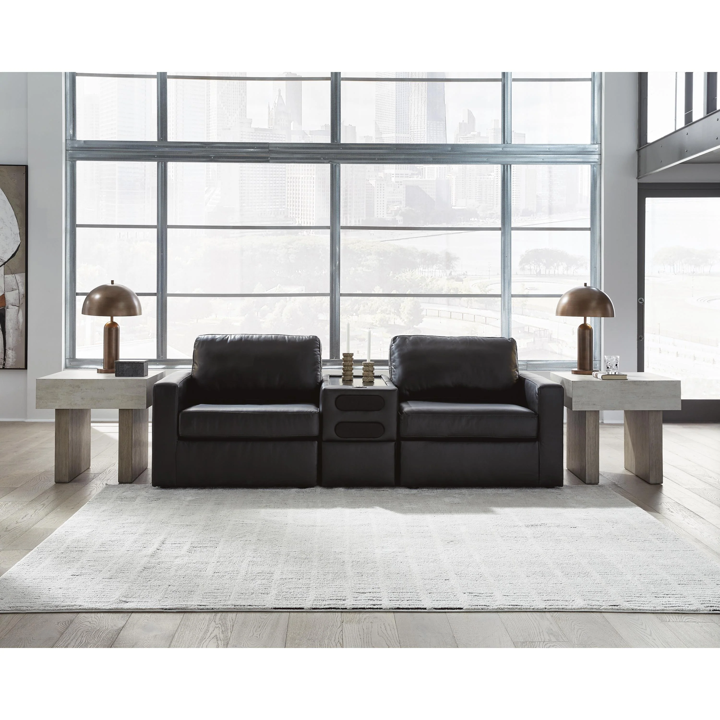 Signature Design by Ashley ModMax II 74305S13 3 pc Sectional Loveseat with Audio Console - Image 1