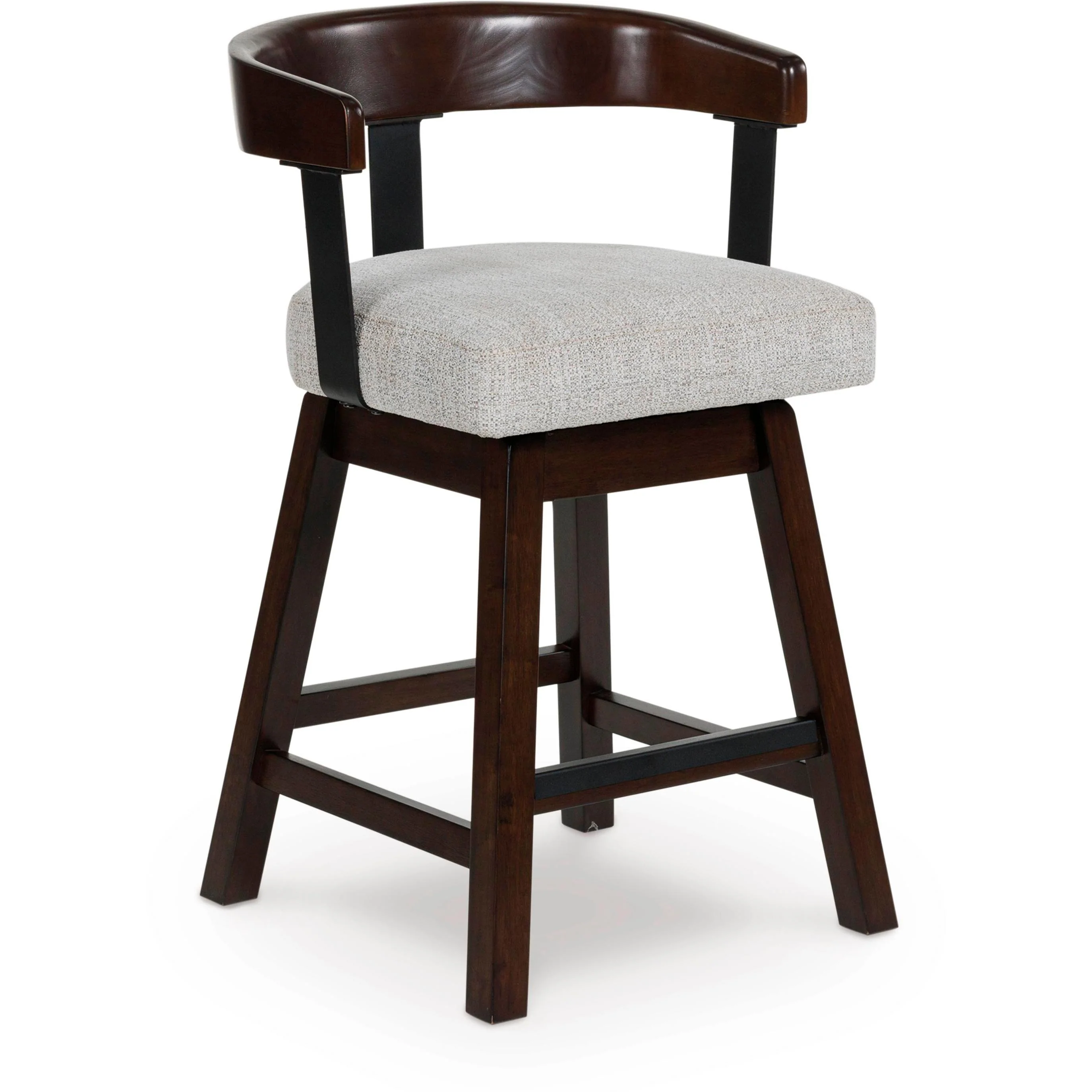 Signature Design by Ashley Haddigan D596-224 Upholstered Swivel Barstool - Image 1