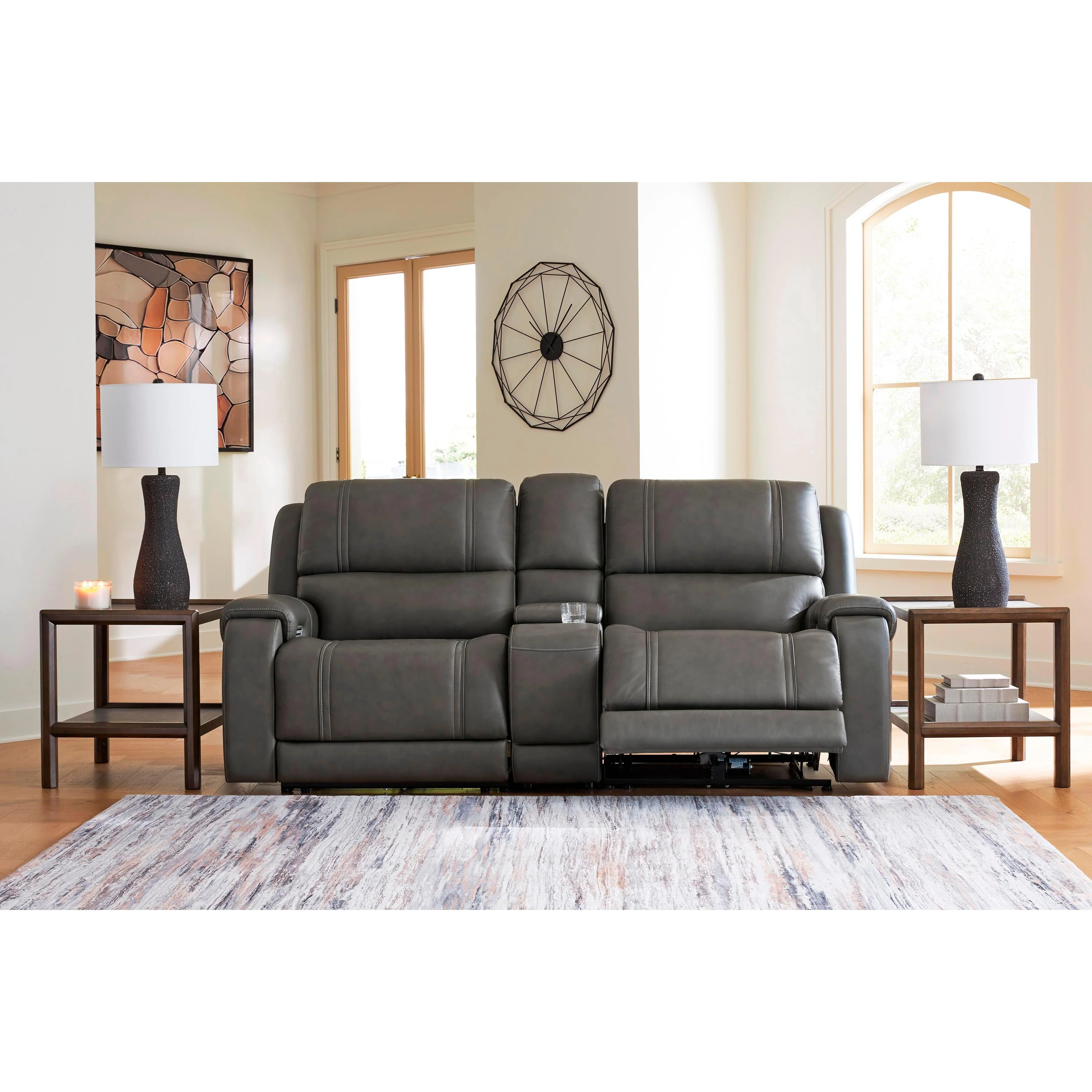 Signature Design by Ashley 5Z - Pittson PCU12600S2 3 pc Power Reclining Sectional Loveseat with Console - Image 3