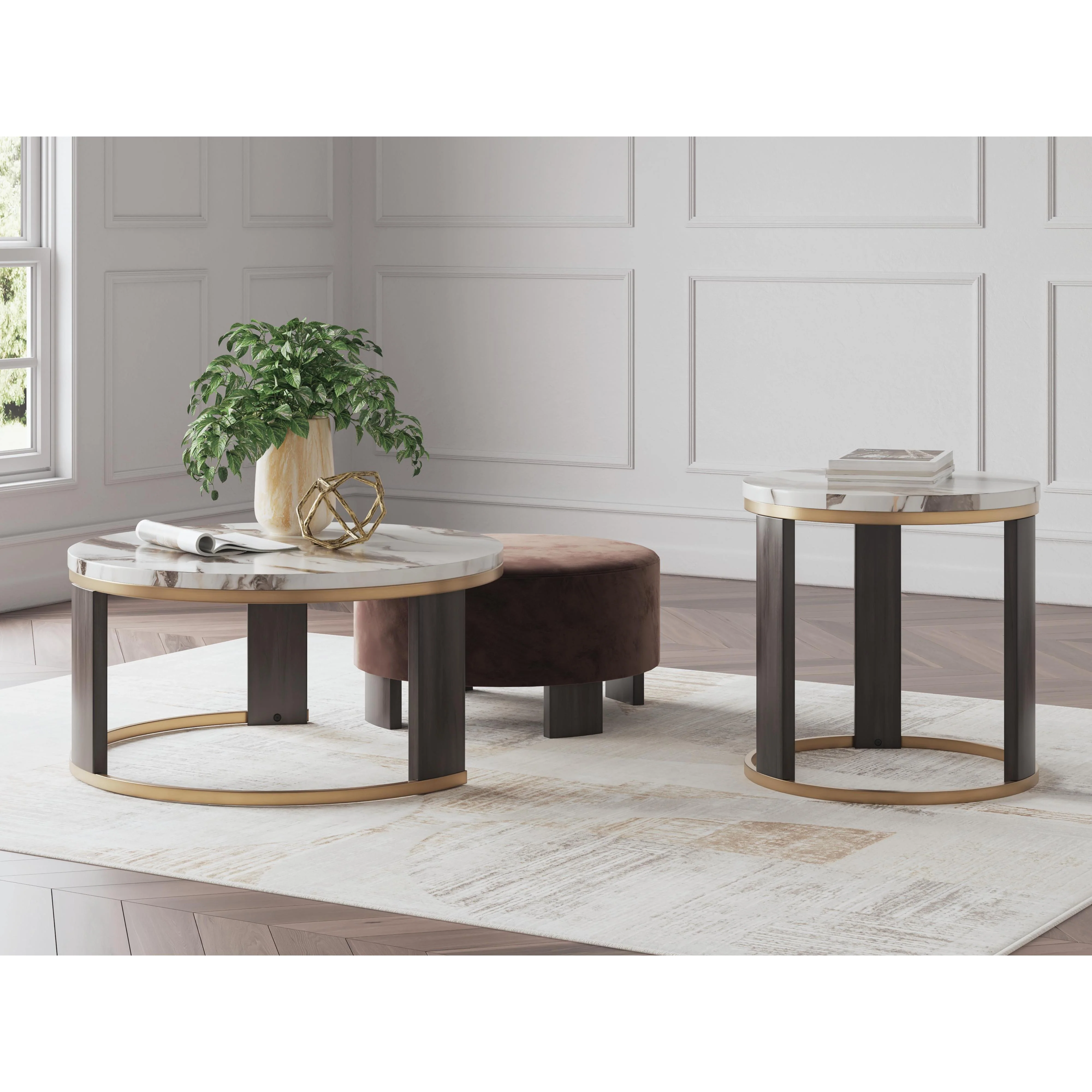 Signature Design by Ashley Jazmore T671T1 Coffee Table and 2 Ends - Image 2