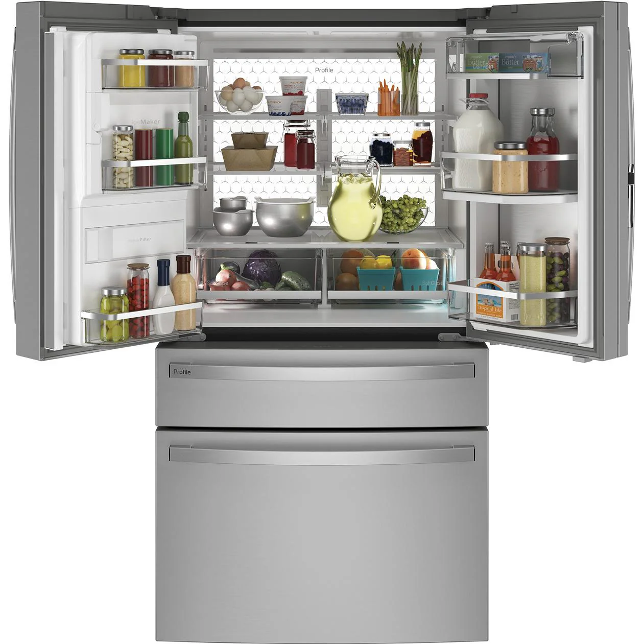 GE Profile 36-inch, 22.4 cu. ft. Counter-Depth French 4-Door Refrigerator with Wi-Fi PXD22BYPFS - Image 2
