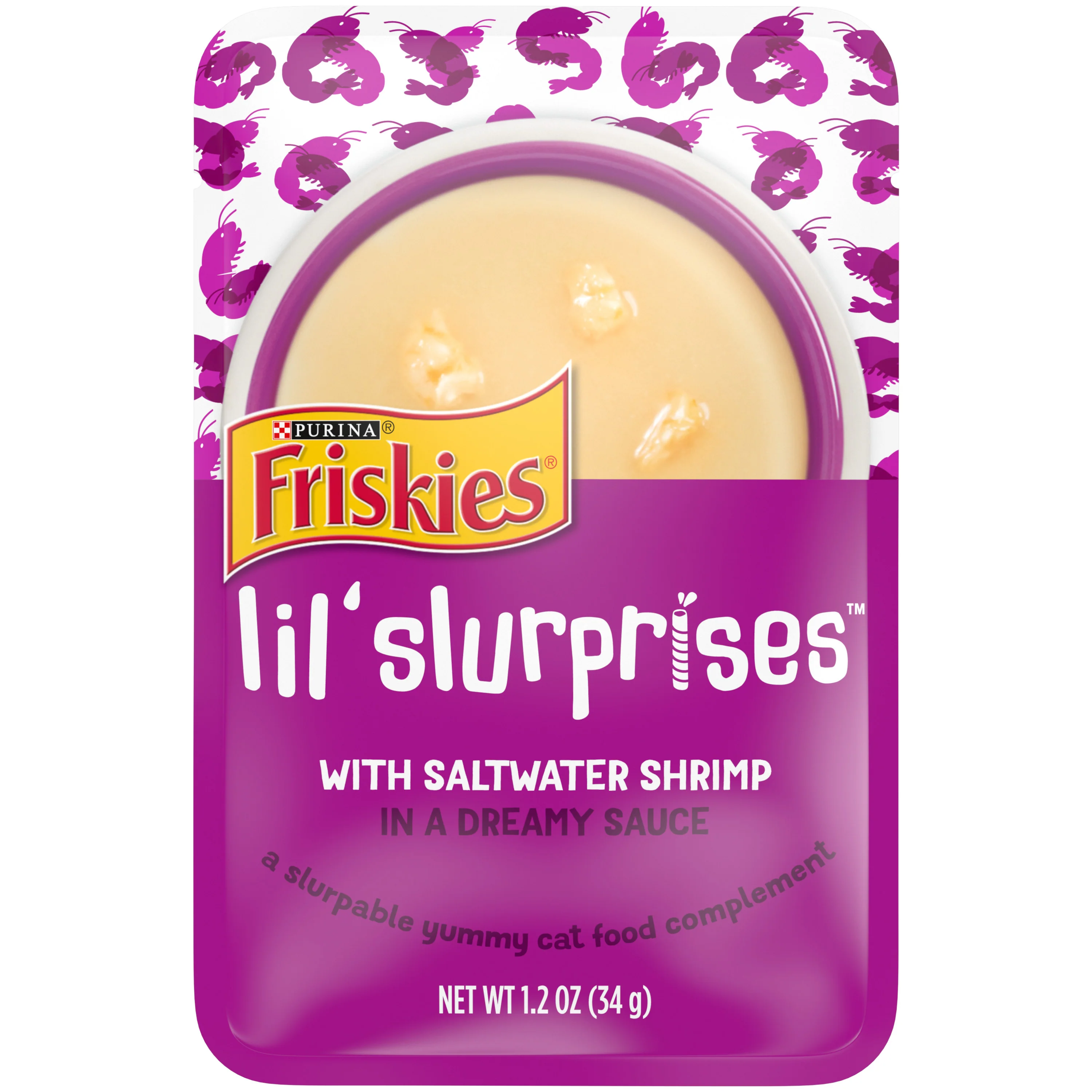 Purina Friskies Cat Food Complement, Lil’ Slurprises With Saltwater Shrimp 1.2oz - Image 1