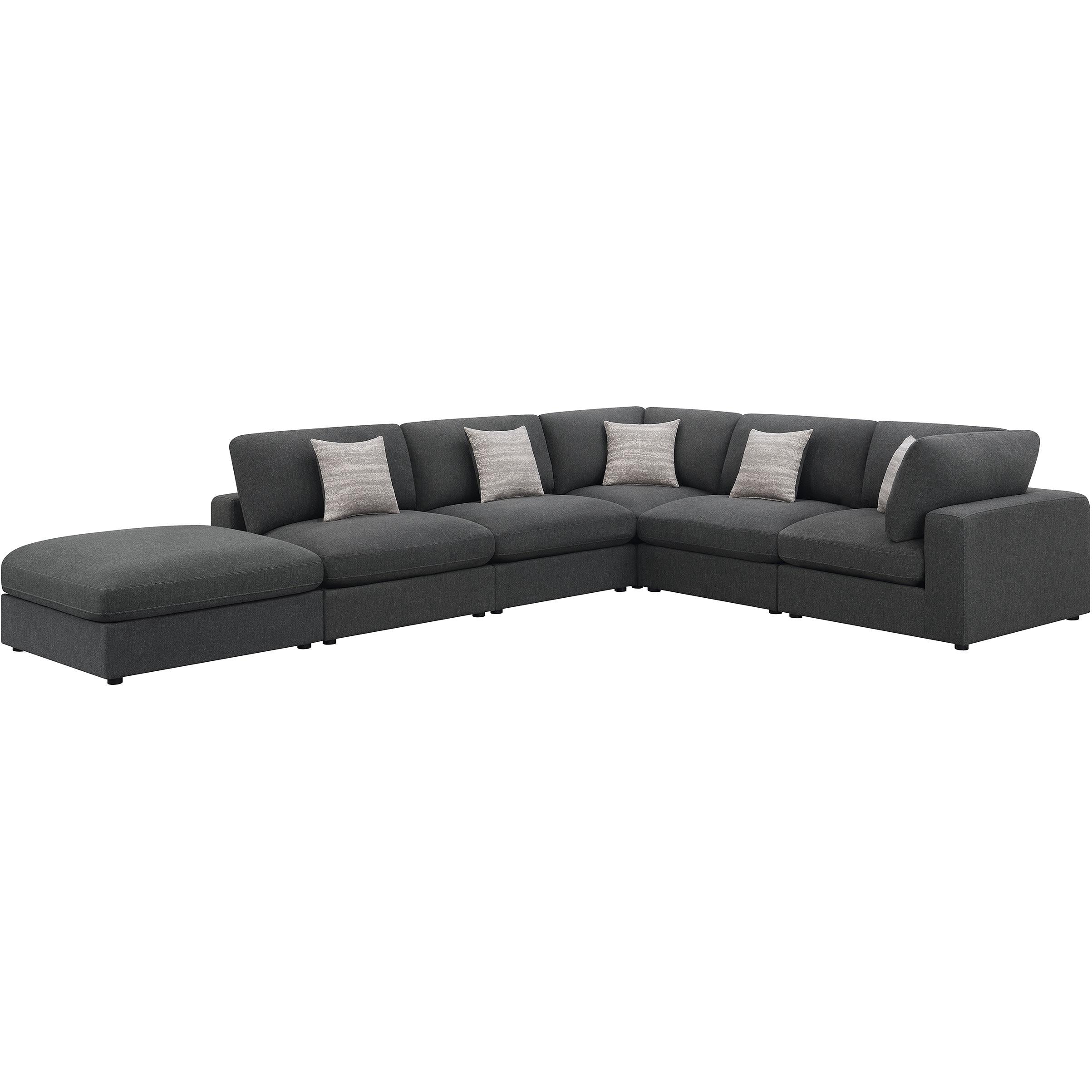 Coaster Furniture Serene 551324-SET 6 pc Upholstered Modular Sectional – Charcoal