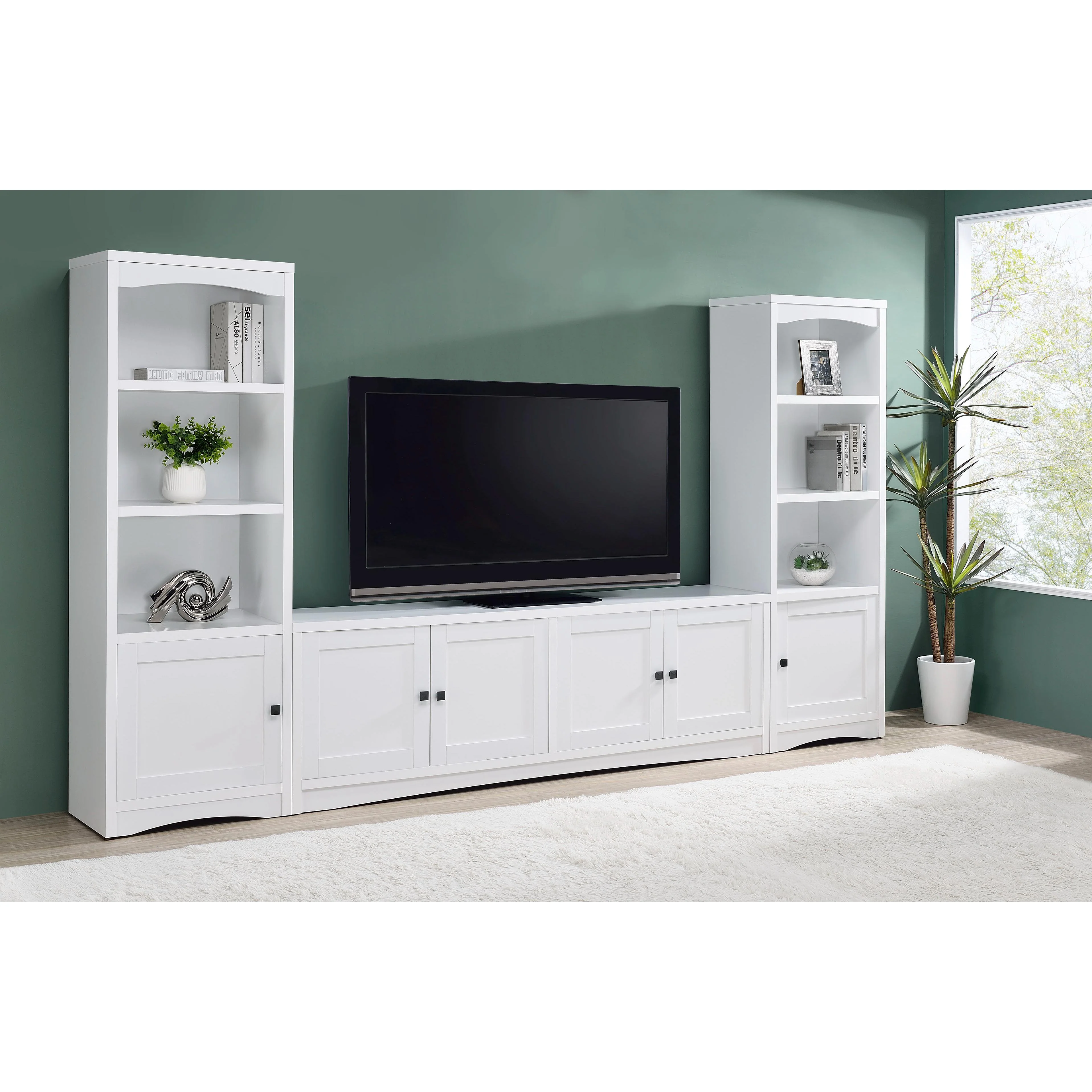 Coaster Furniture Laughlin 724113-SET 3-piece Entertainment Center TV Stand - White - Image 1