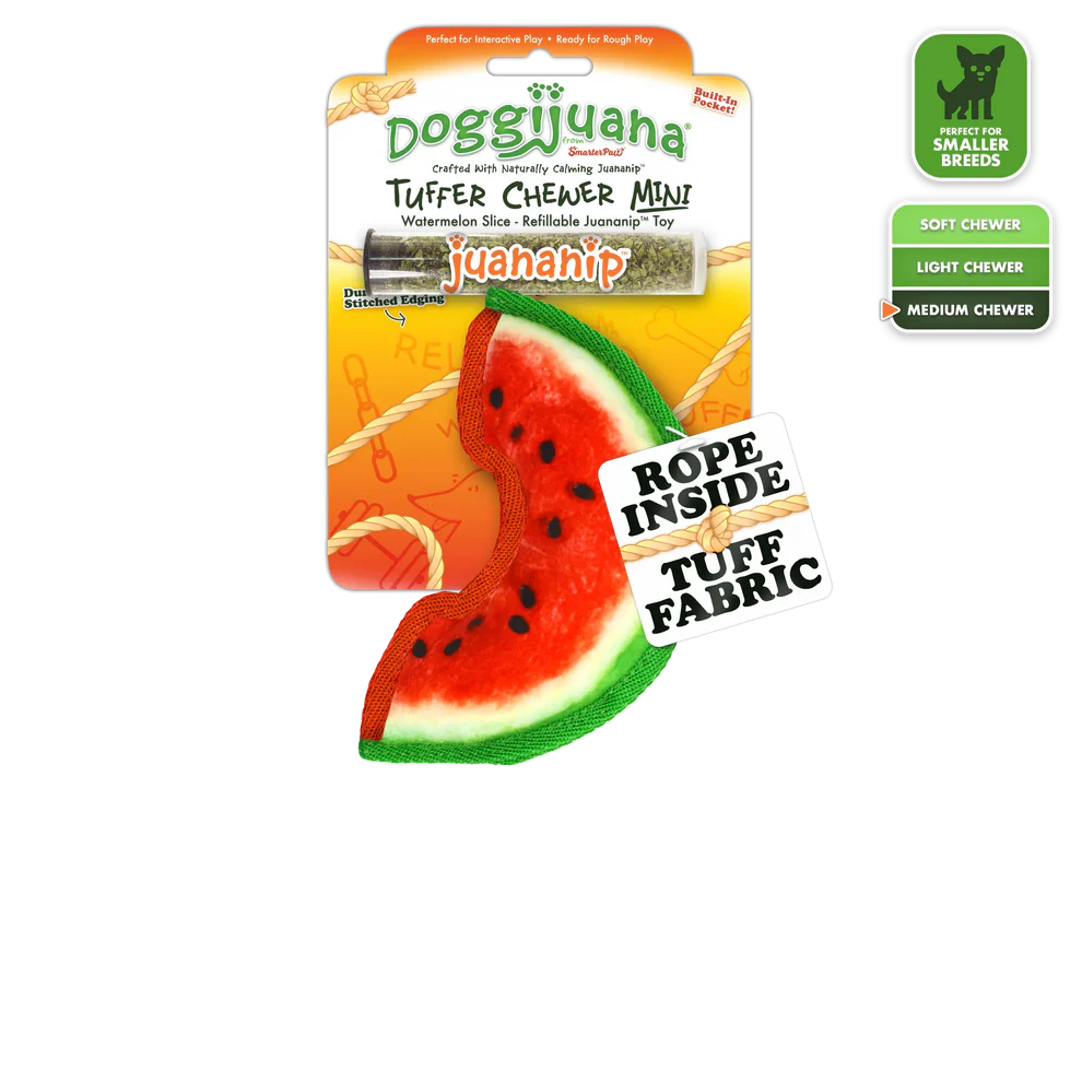 Doggijuana Plush Dog Toy Tuffer Chewer Mini Watermelon - Image 1