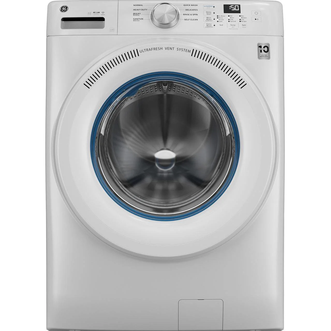 GE 4.6 cu. ft. Smart Front Load Washer with UltraFresh Vent System with OdorBlock™ GFW350SSYWW - Image 1
