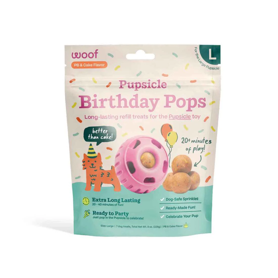 Woof Pupsicle Refill Pops Birthday Dog Treat Large 8oz - Image 1
