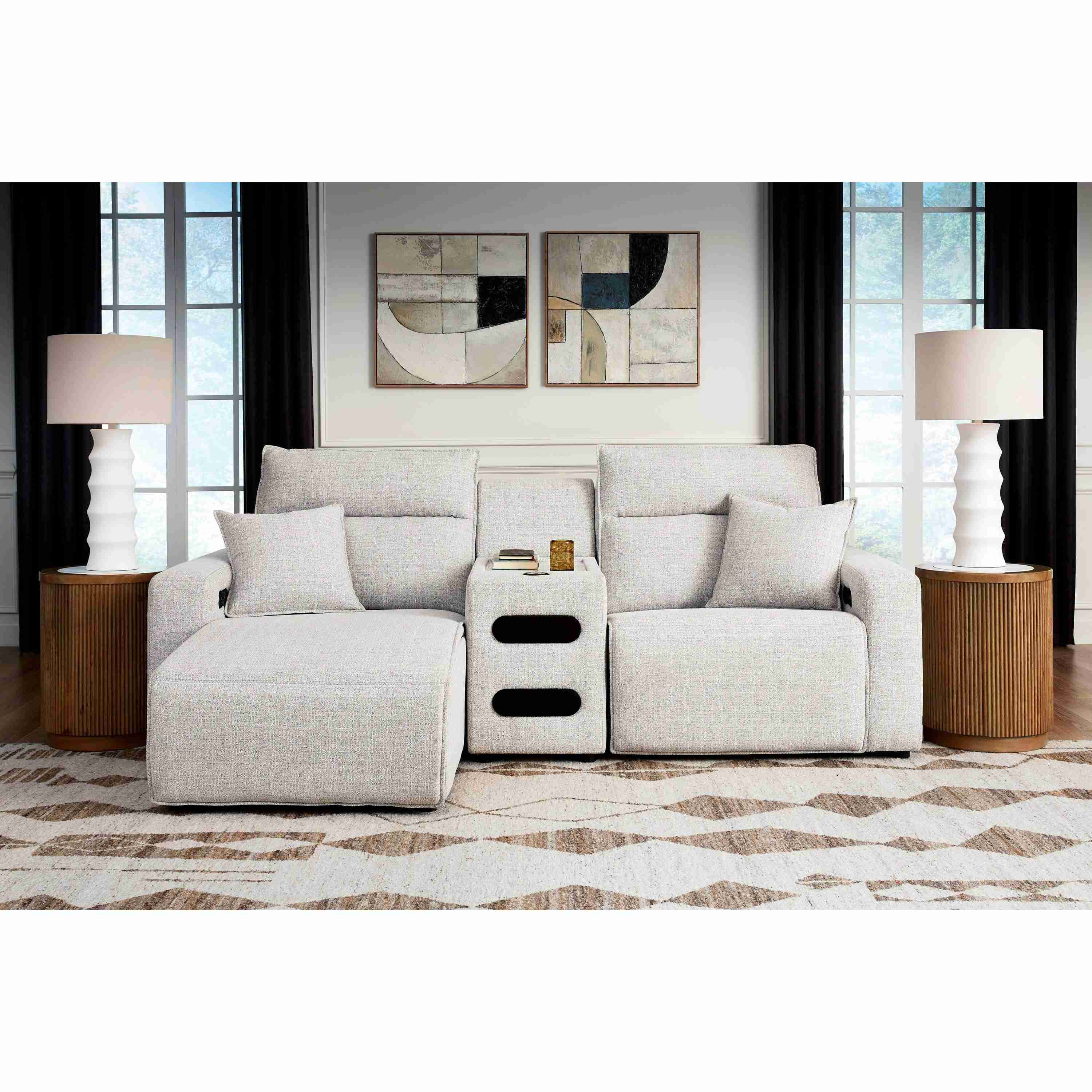 Signature Design by Ashley ModMax II 65907S18 3 pc Power Reclining Sectional with Chaise and Audio Console - Image 1