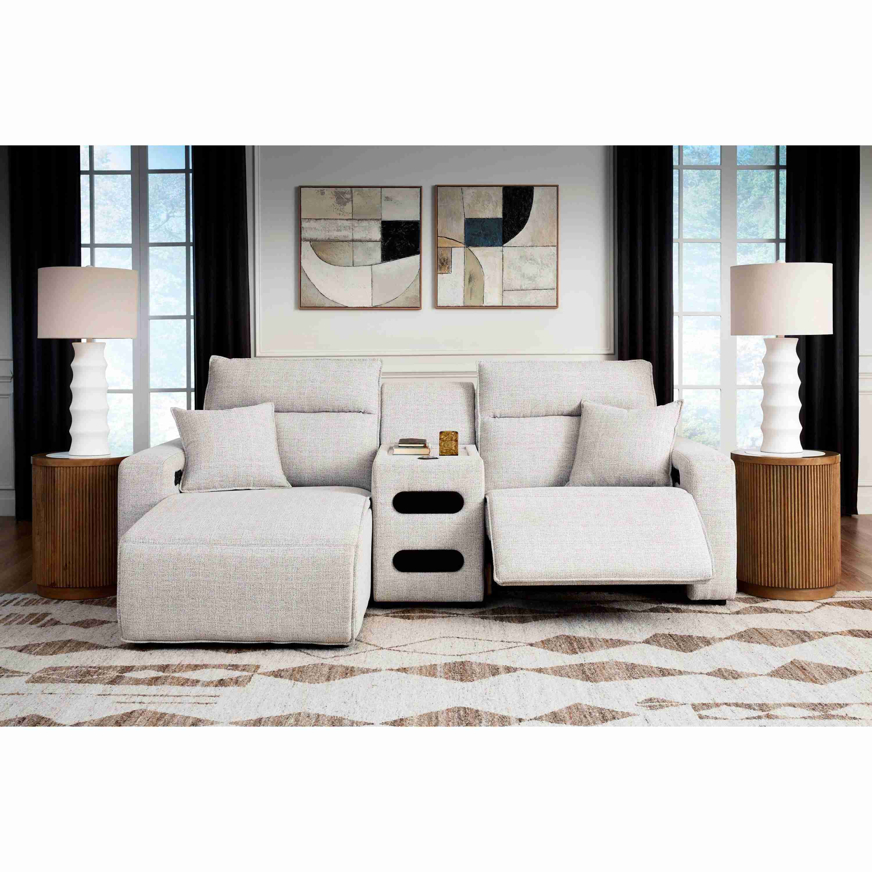 Signature Design by Ashley ModMax II 65907S18 3 pc Power Reclining Sectional with Chaise and Audio Console - Image 2
