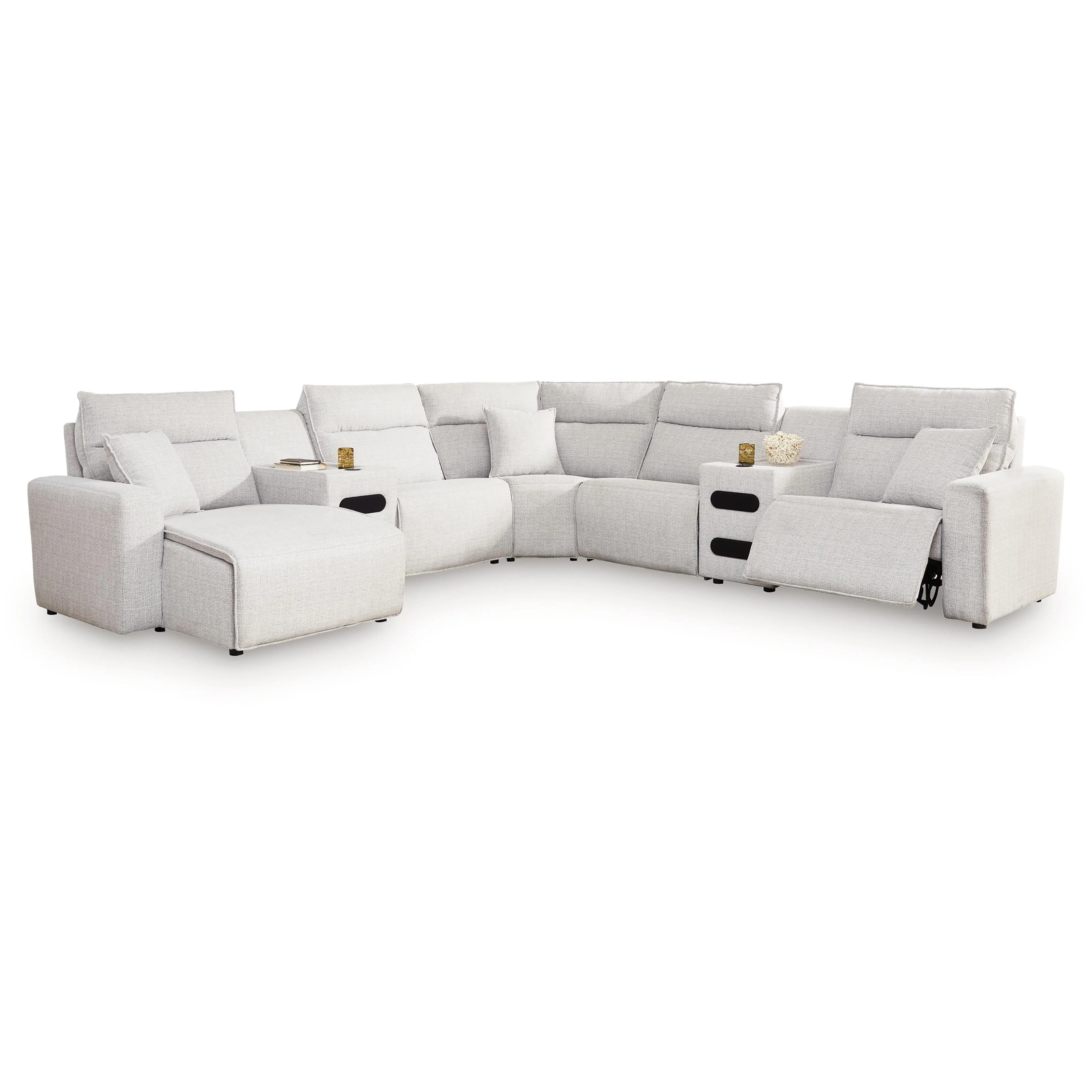 Signature Design by Ashley ModMax II 65907S20 7 pc Power Reclining Sectional with Chaise and Audio Consoles - Image 1