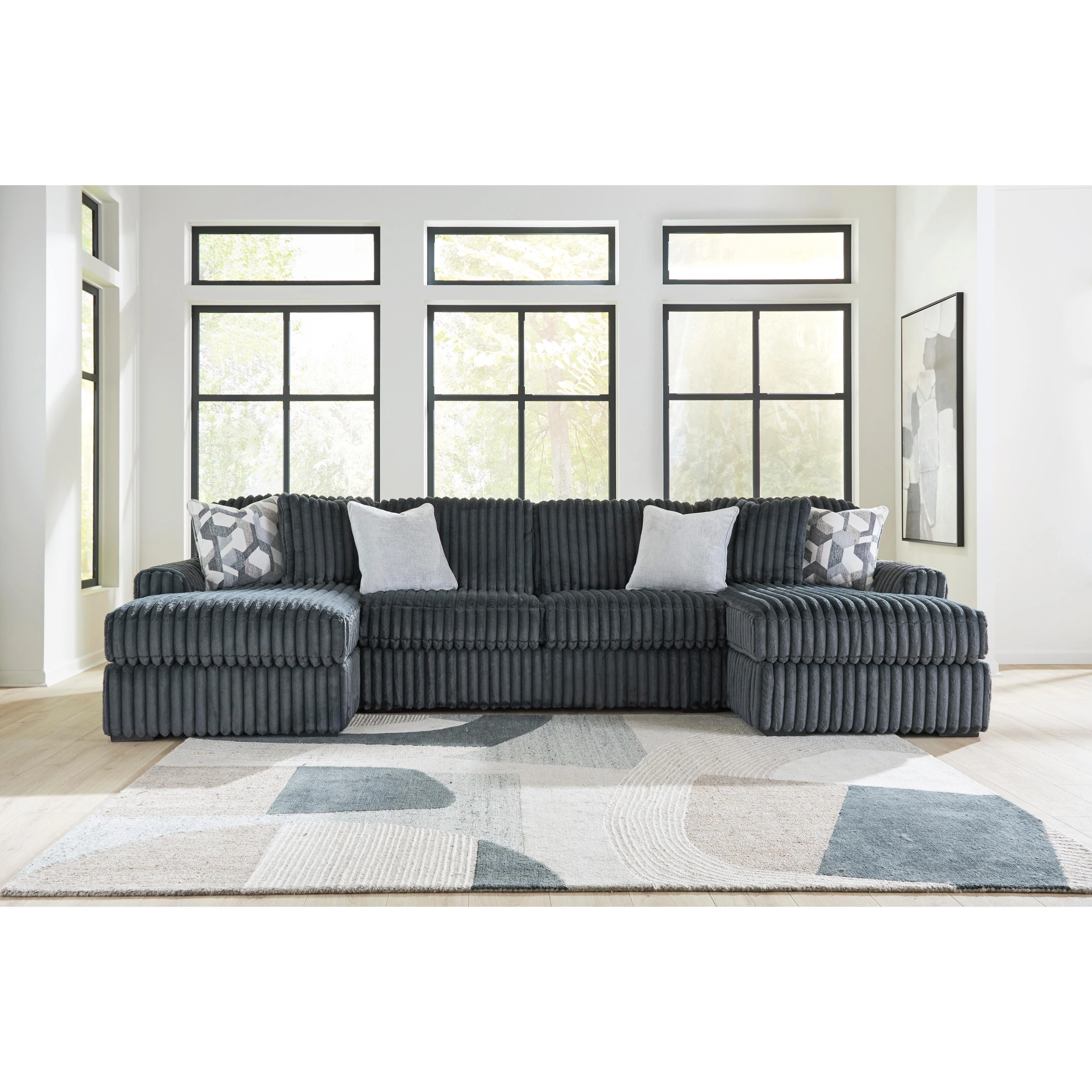 Signature Design by Ashley Midnight-Madness 98105S7 3 pc Double Chaise Sectional - Image 1