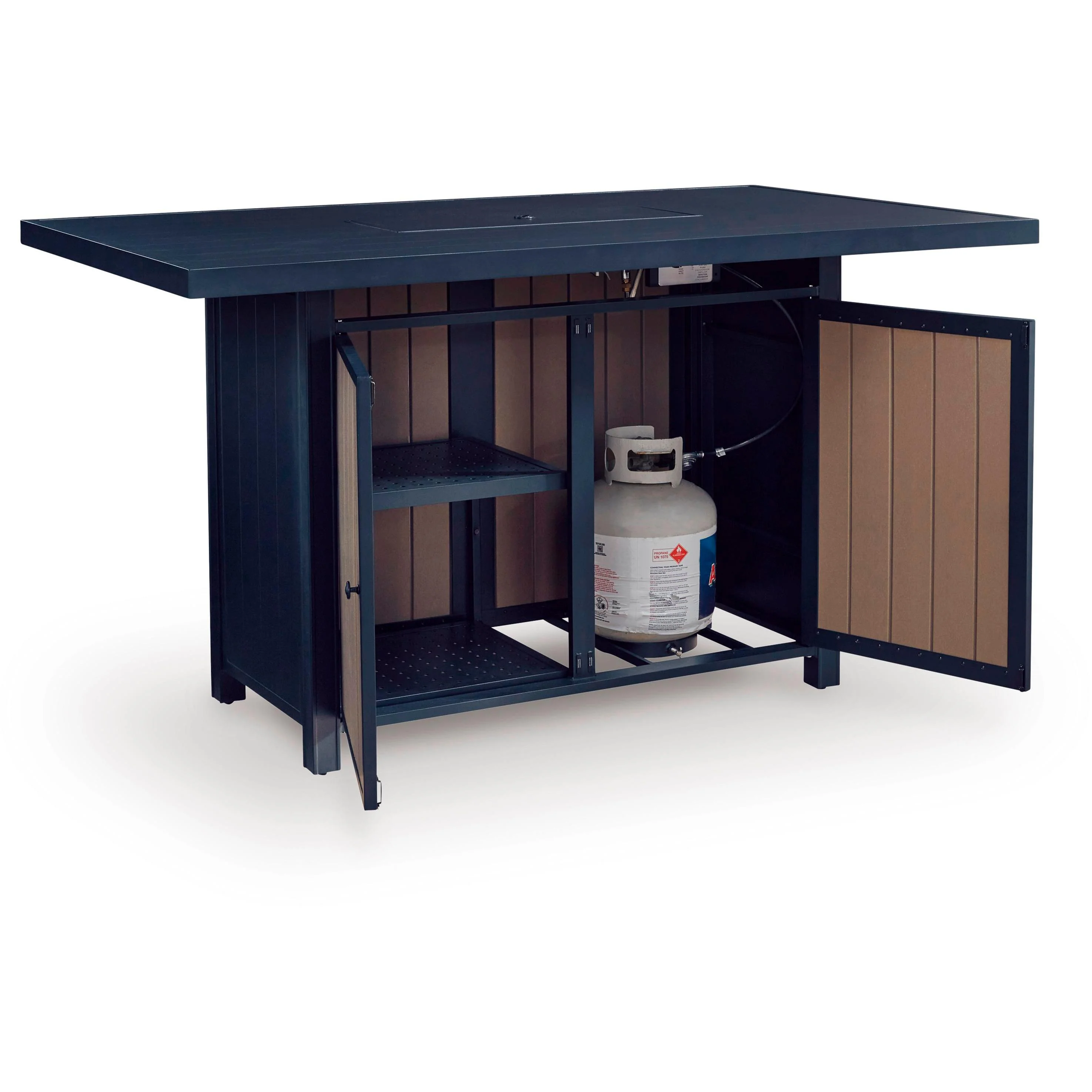 Signature Design by Ashley East Beach PCP587-665 Rectangular Bar Table with Fire Pit - Image 3