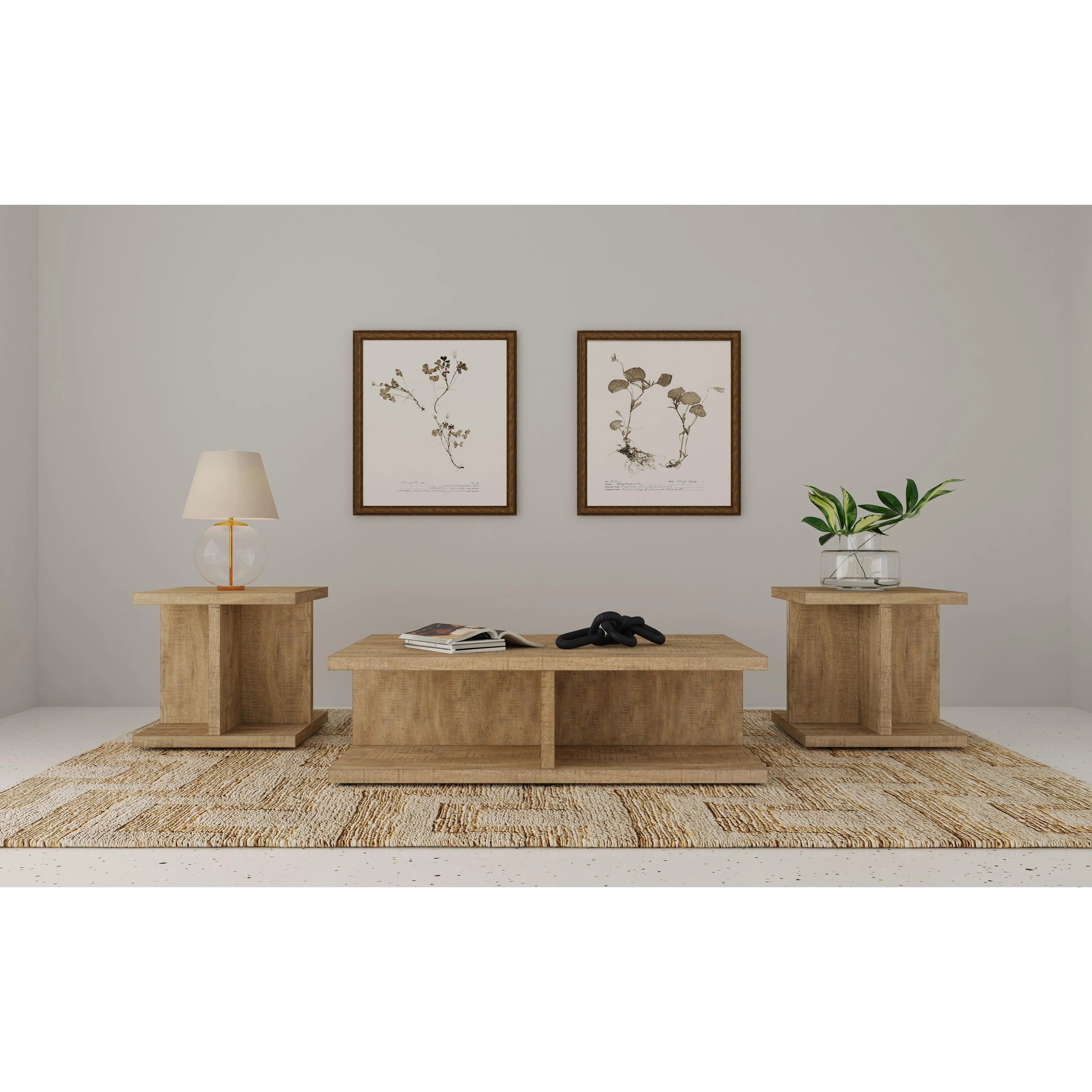 Coaster Furniture Cortona 706178-S3 3-piece Coffee and End Table Set - Mango - Image 2