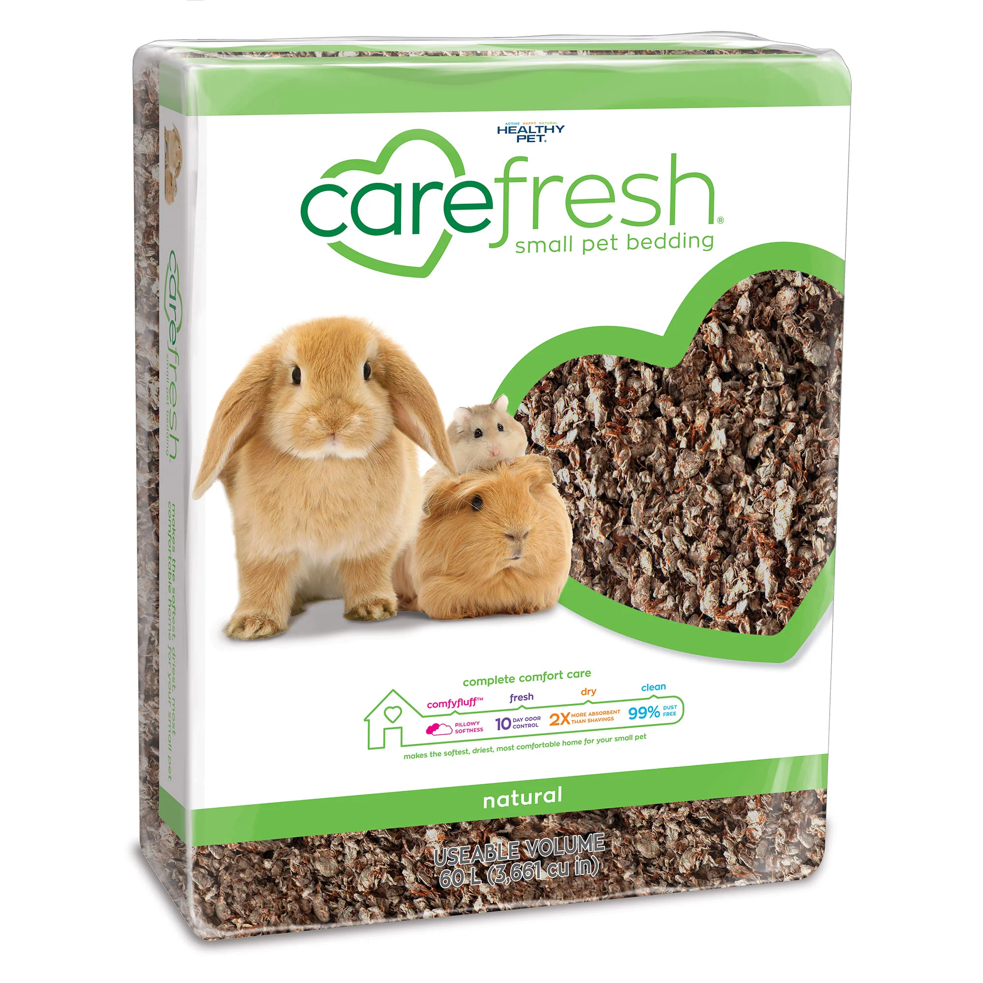 CareFRESH Natural Soft Paper Fiber  Small Pet Bedding  Brown  60L - Image 1