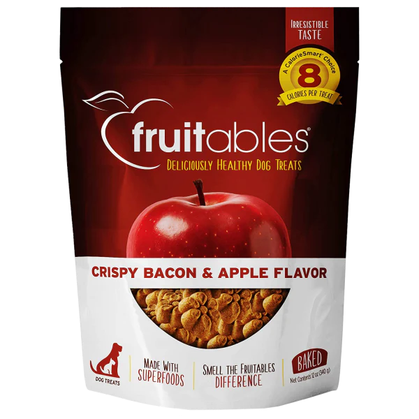 Fruitables Dog Crunchy Treats Crispy Bacon & Apple 12oz - Image 1