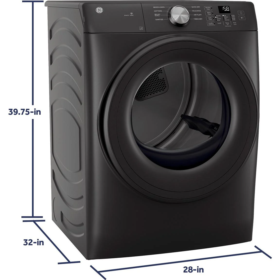 GE 7.8 cu. ft. Smart Electric Dryer with WiFi Powered by SmartHQ™ GFD35ESPYDS - Image 3