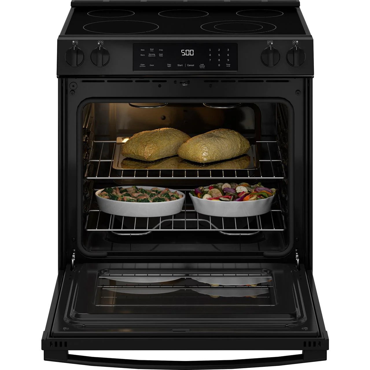 GE 30-inch Slide-in Electric Range with Crisp Mode GRS500PVBB - Image 2