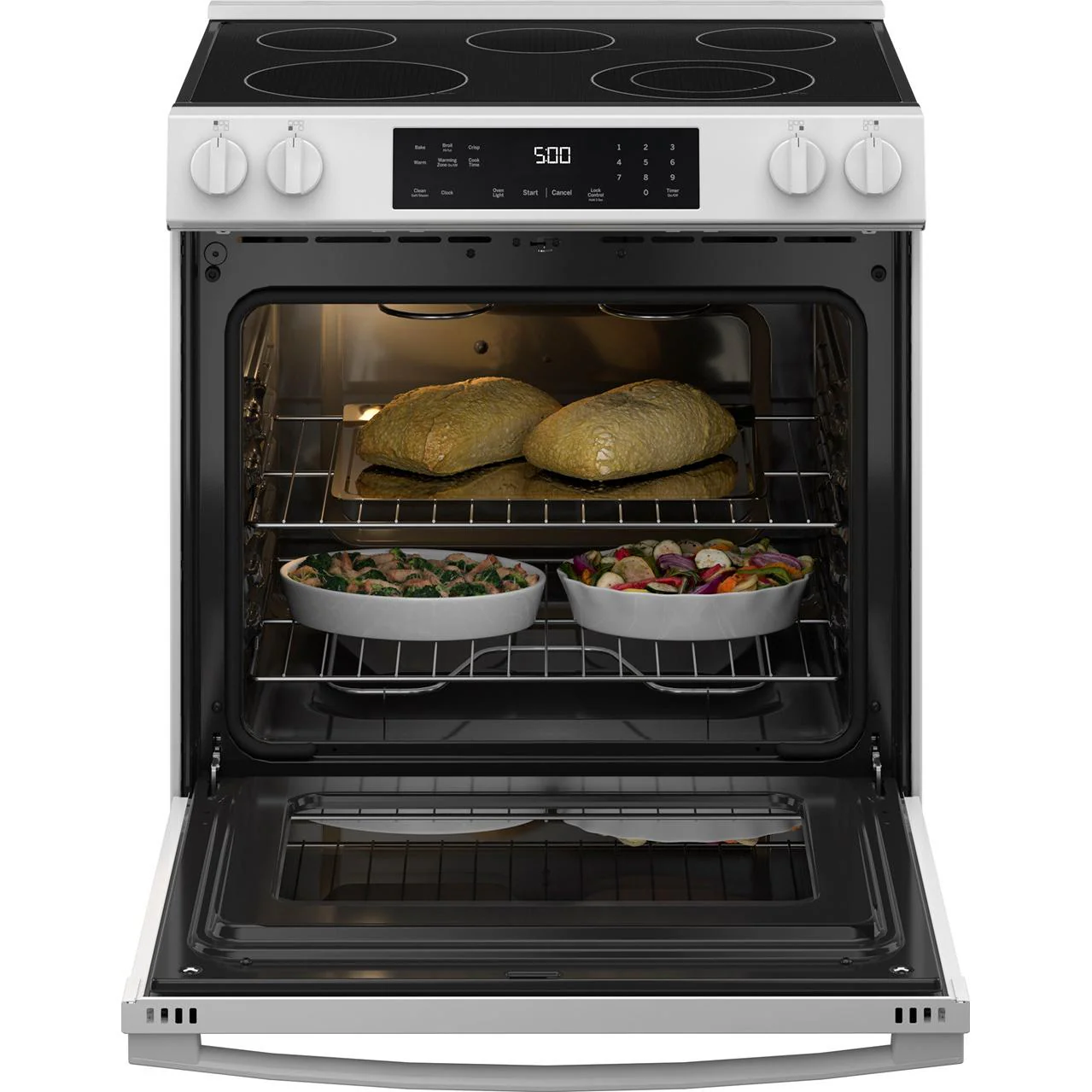 GE 30-inch Slide-in Electric Range with Crisp Mode GRS500PVWW - Image 2