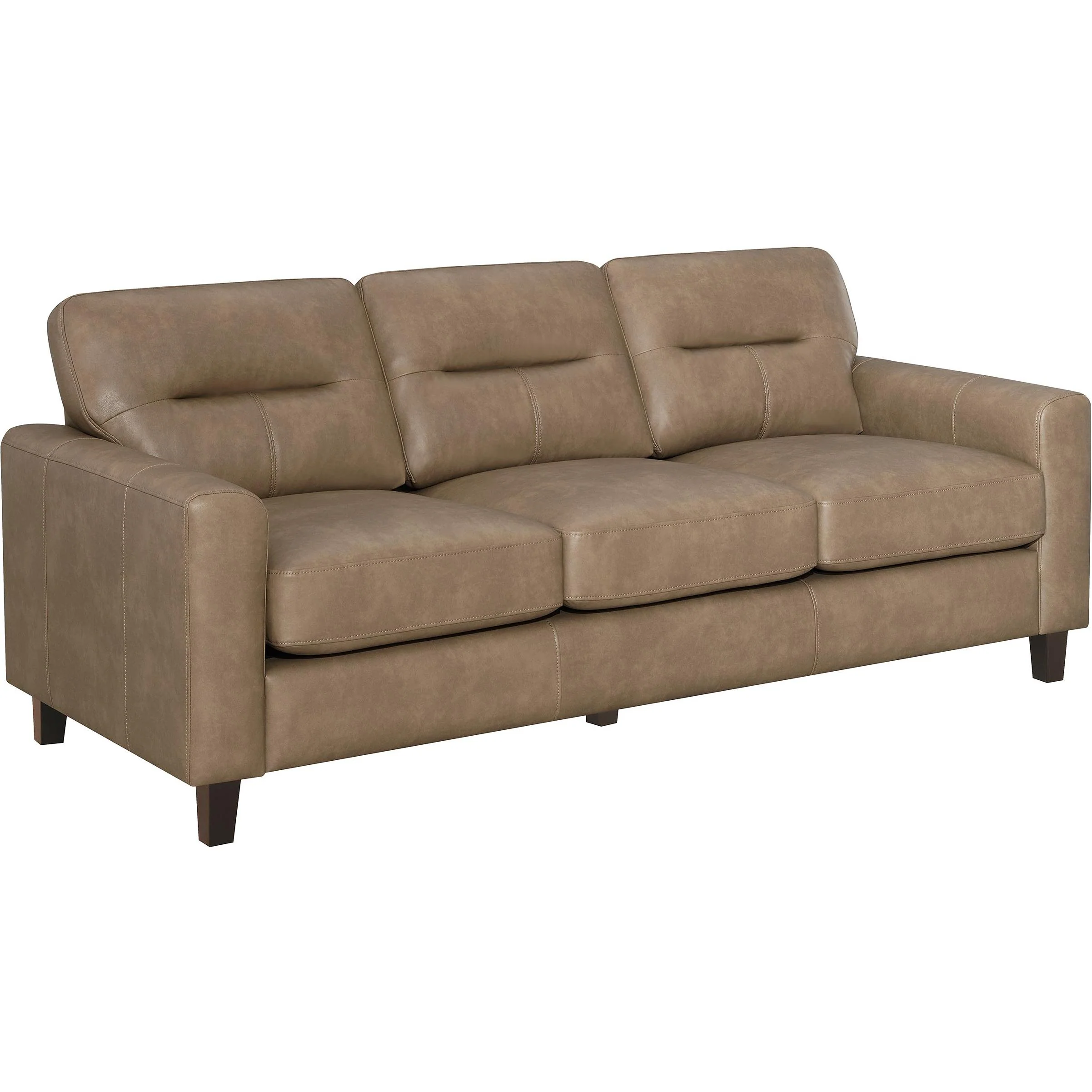 Coaster Furniture Scotland 504667 Faux Leather Upholstered Track Arm Sofa – Brown