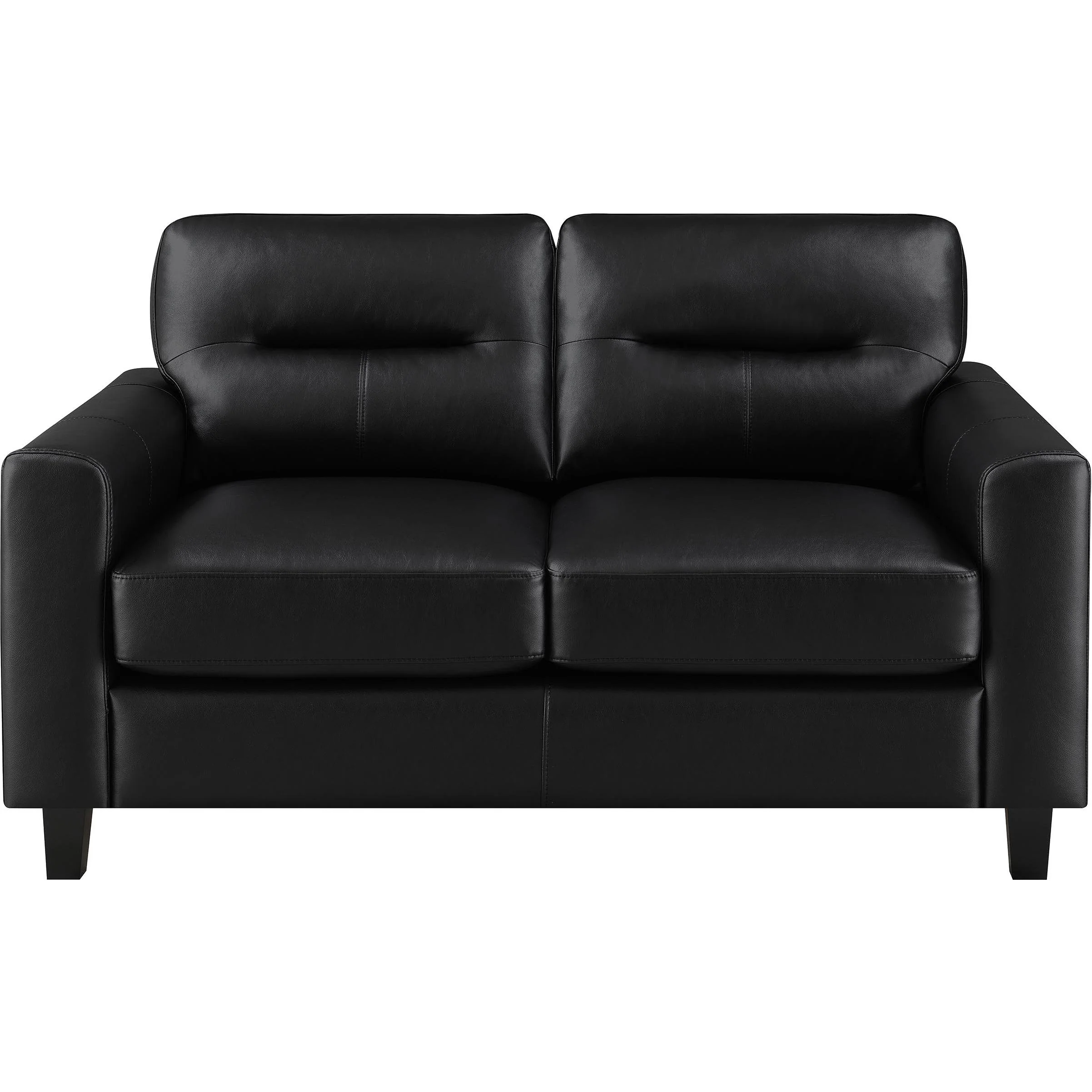 Coaster Furniture Scotland 504665 Faux Leather Upholstered Track Arm Loveseat - Black - Image 3