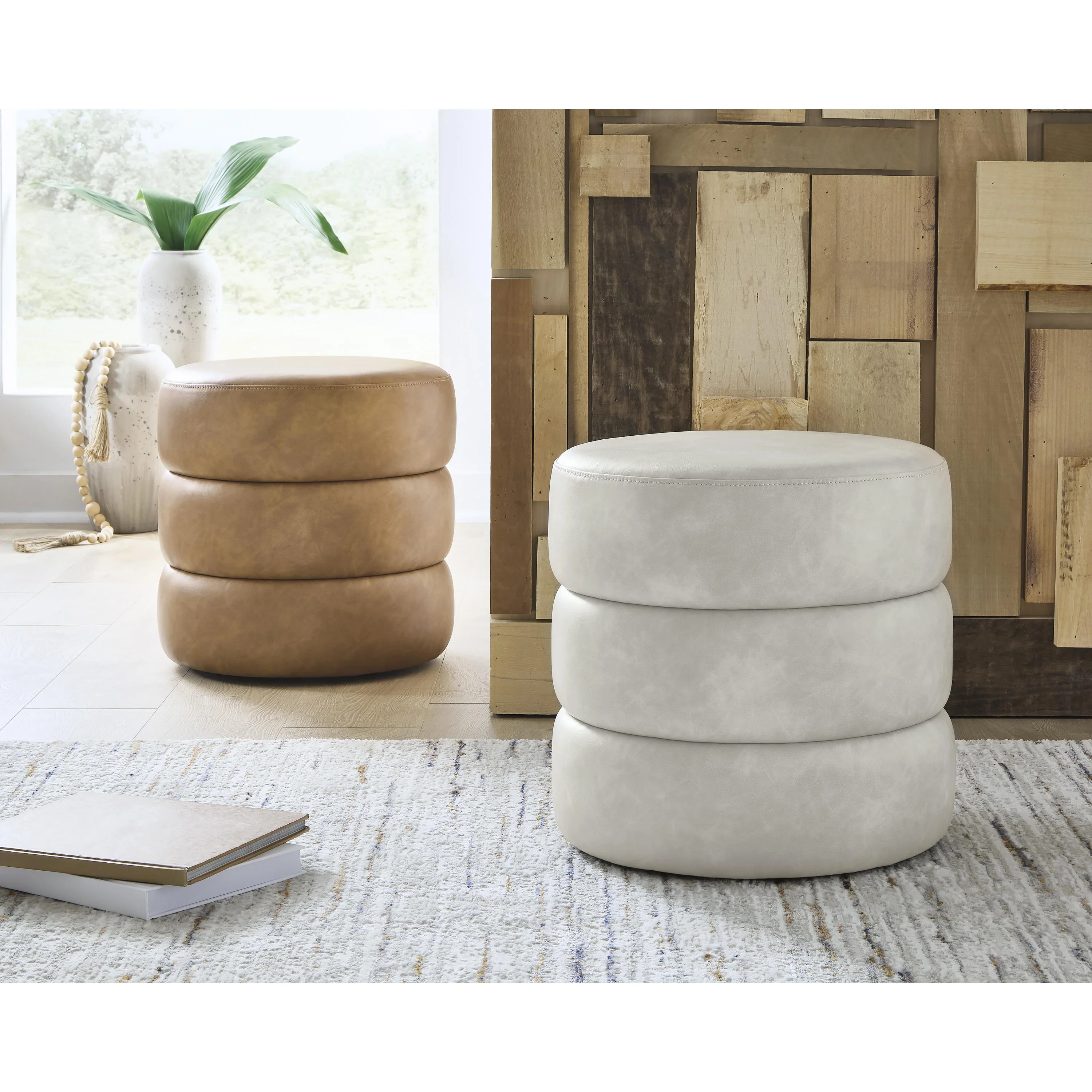 Signature Design by Ashley Ummi Leather Look Ottoman A3000791 - Image 3