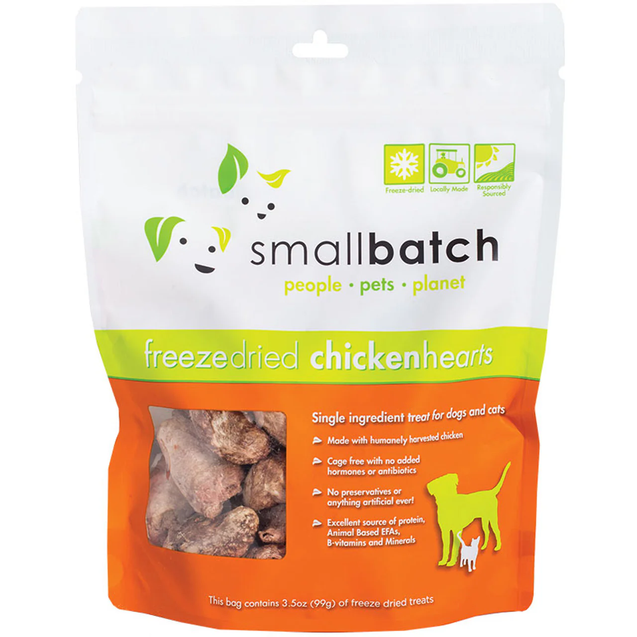 Small Batch Chicken Hearts Freeze Dried Dog Treats, 3.5oz - Image 1