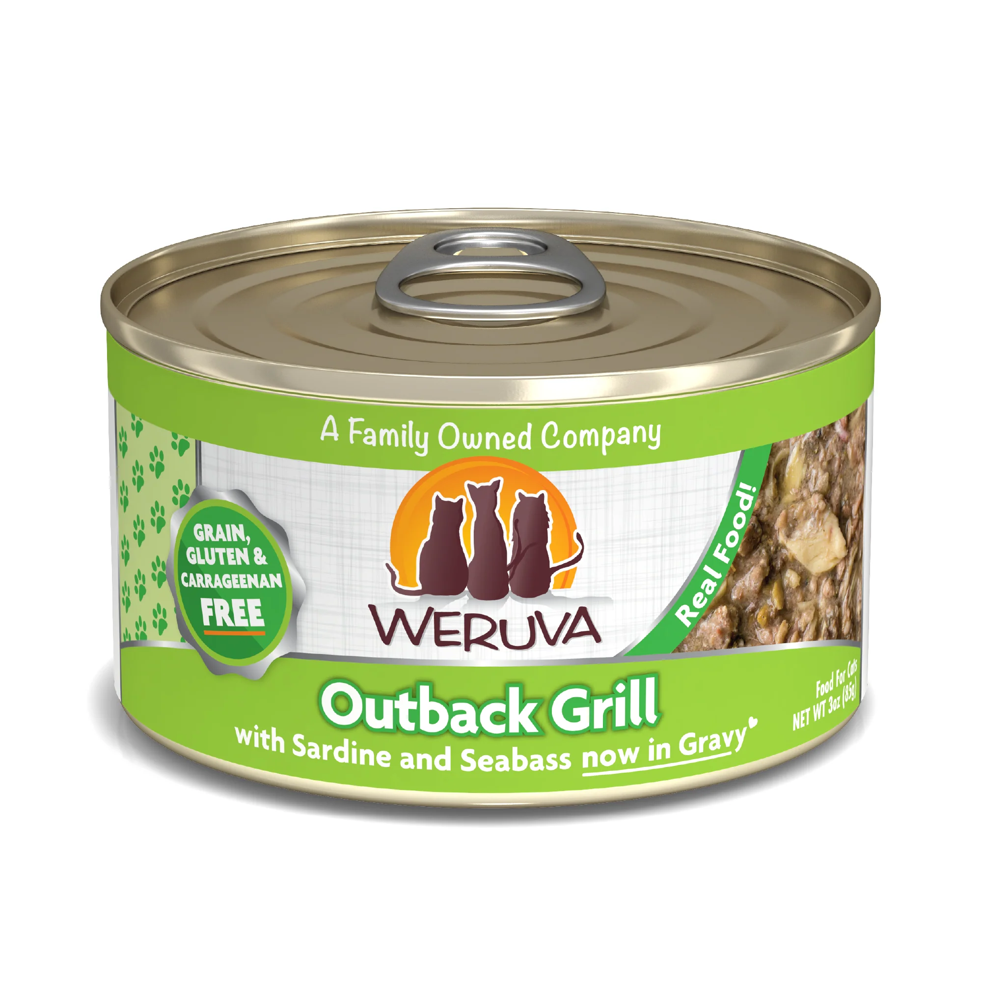 Weruva Classics 3oz Canned Cat food Outback Grill with Trevally & Barramundi Canned Cat Food - Image 1