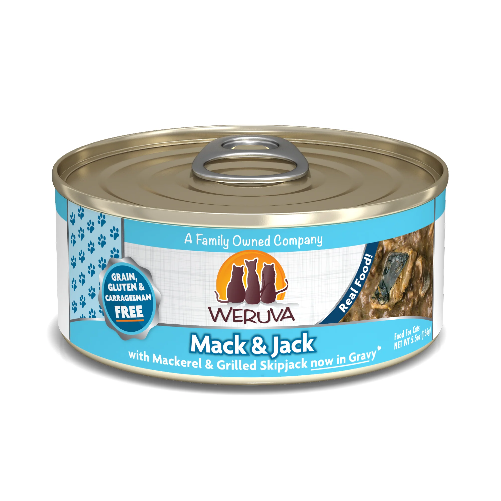 Weruva Classics 5.5oz Canned Cat food Mack and Jack with Mackerel & Grilled Skipjack - Image 1