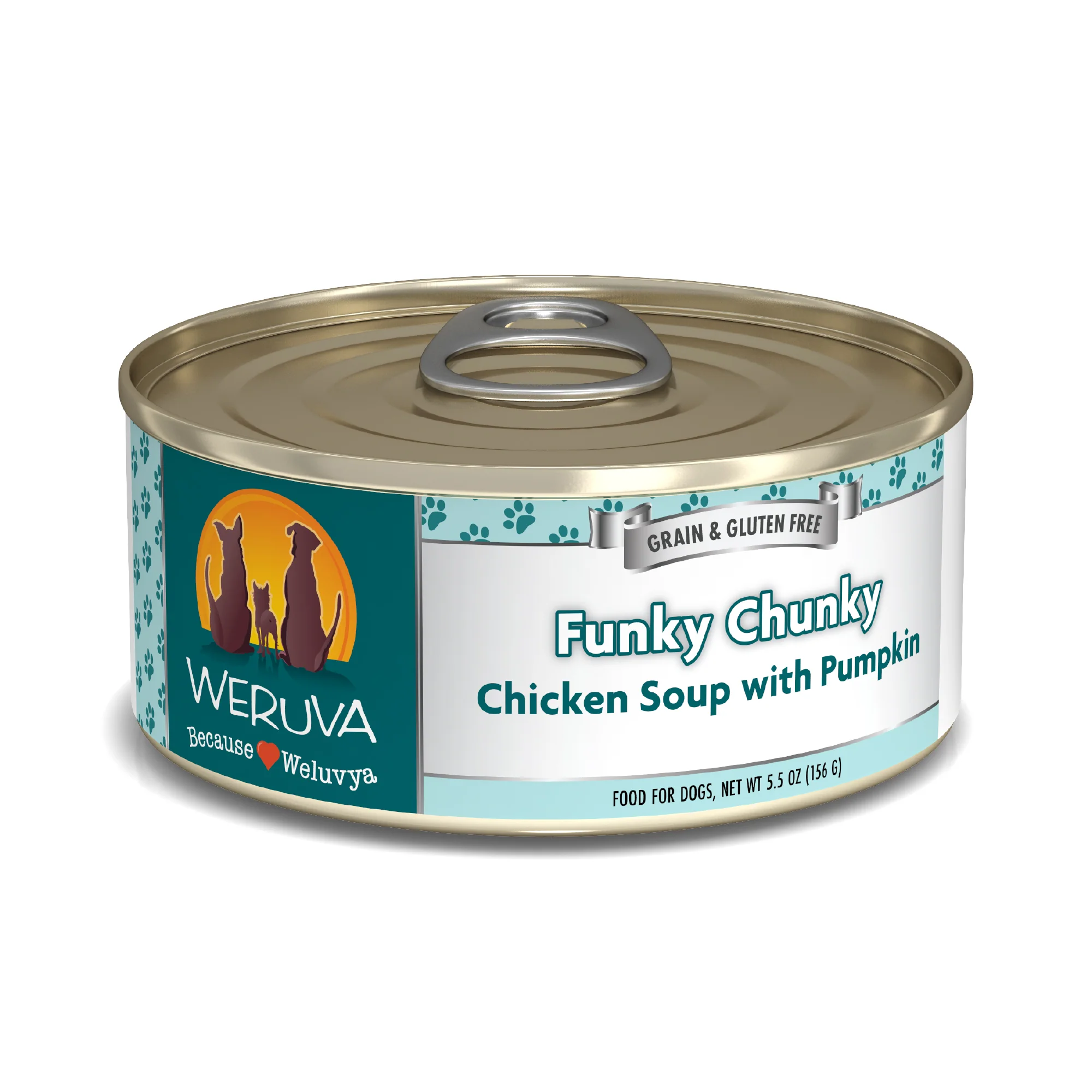 Weruva Classic Dog food 5.5oz Can Funky Chunky Chicken Soup with Chicken Breast & Pumpkin - Image 1