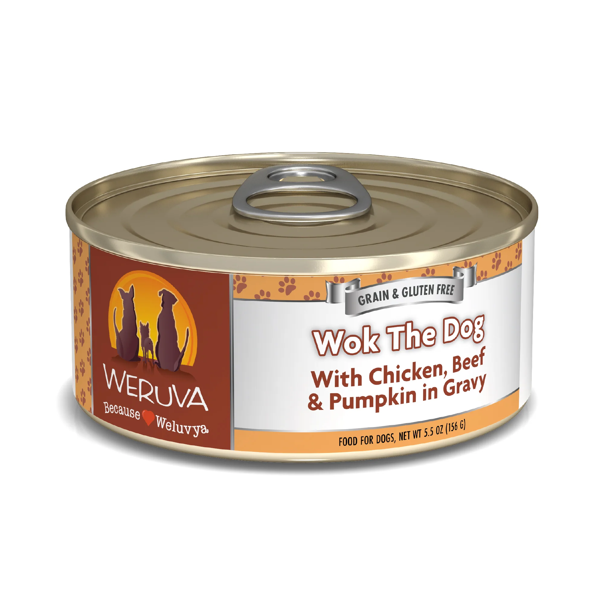 Weruva Classic Dog food 5.5oz Can Wok The Dog with Chicken Beef & Pumpkin - Image 1