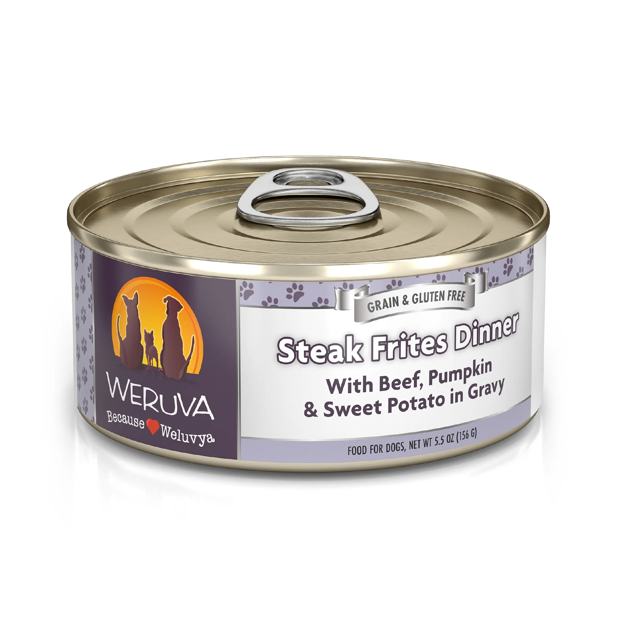 Weruva Classic Dog food 5.5oz Can Steak Frites - Image 1