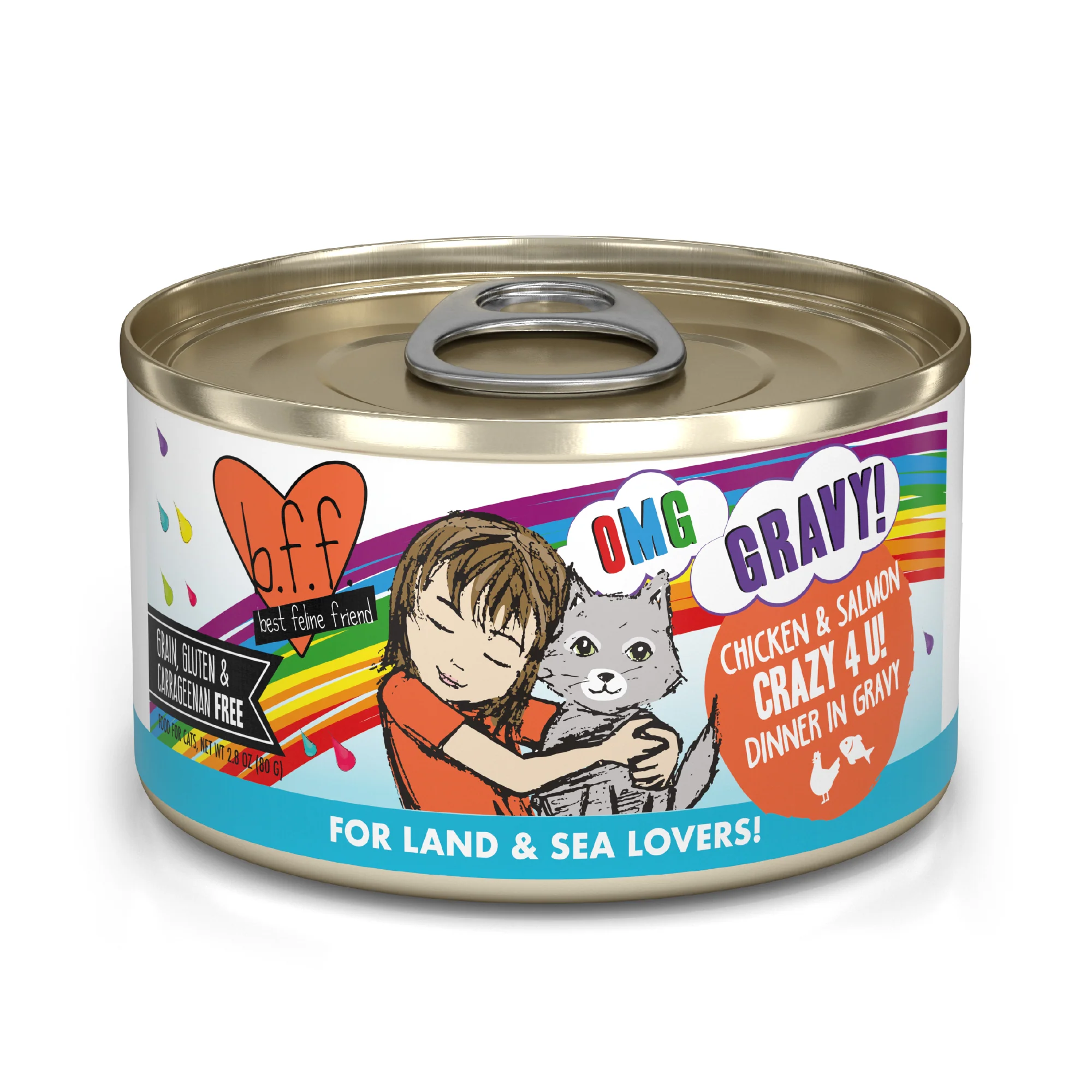 Weruva B.F.F. Oh My Gravy 2.8oz Canned Cat food  Crazy 4 U - Image 1