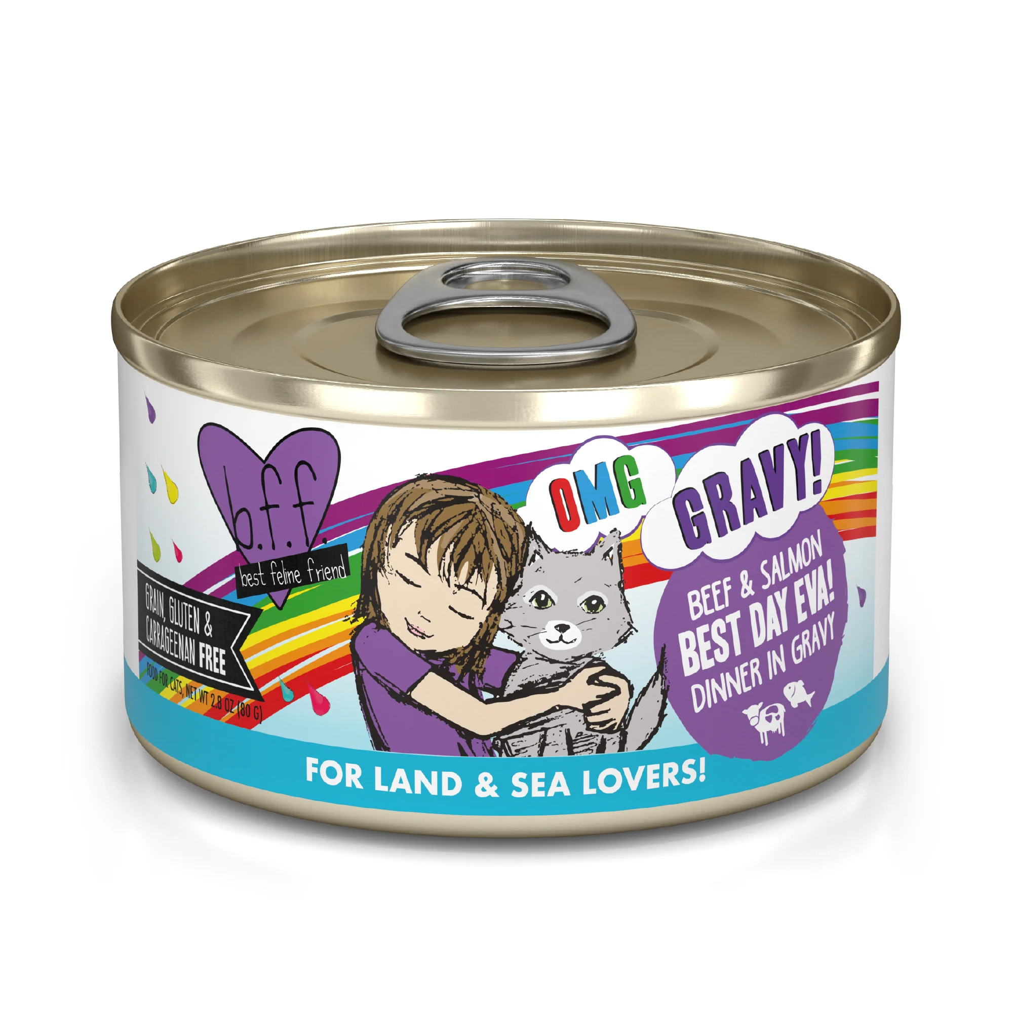 Weruva B.F.F. Oh My Gravy 2.8oz Canned Cat food Best Day Eva - Image 1