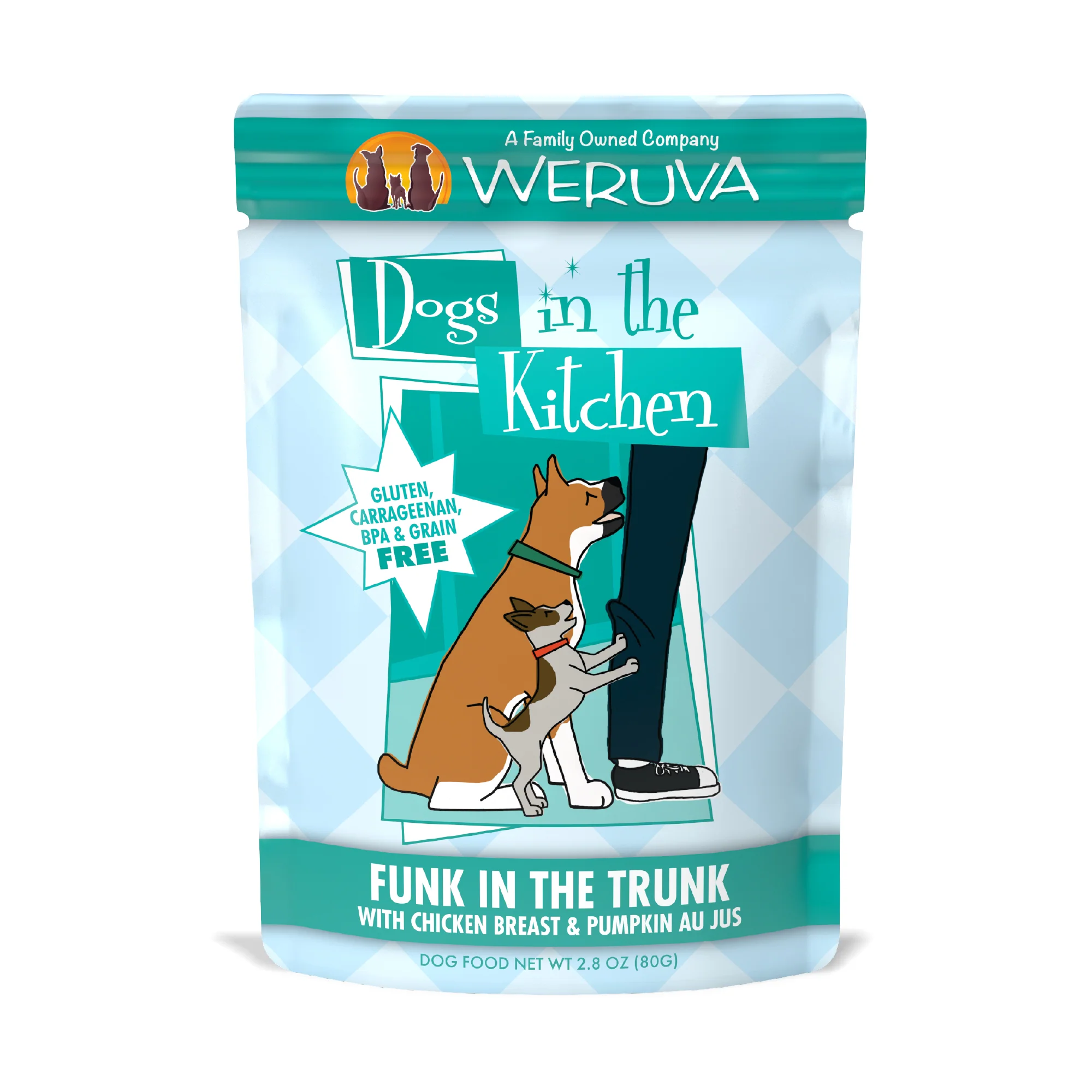 Weruva Dogs in the Kitchen 2.8oz Pouch Dog food Funk In The Trunk With Chicken Breast & Pumpkin - Image 1