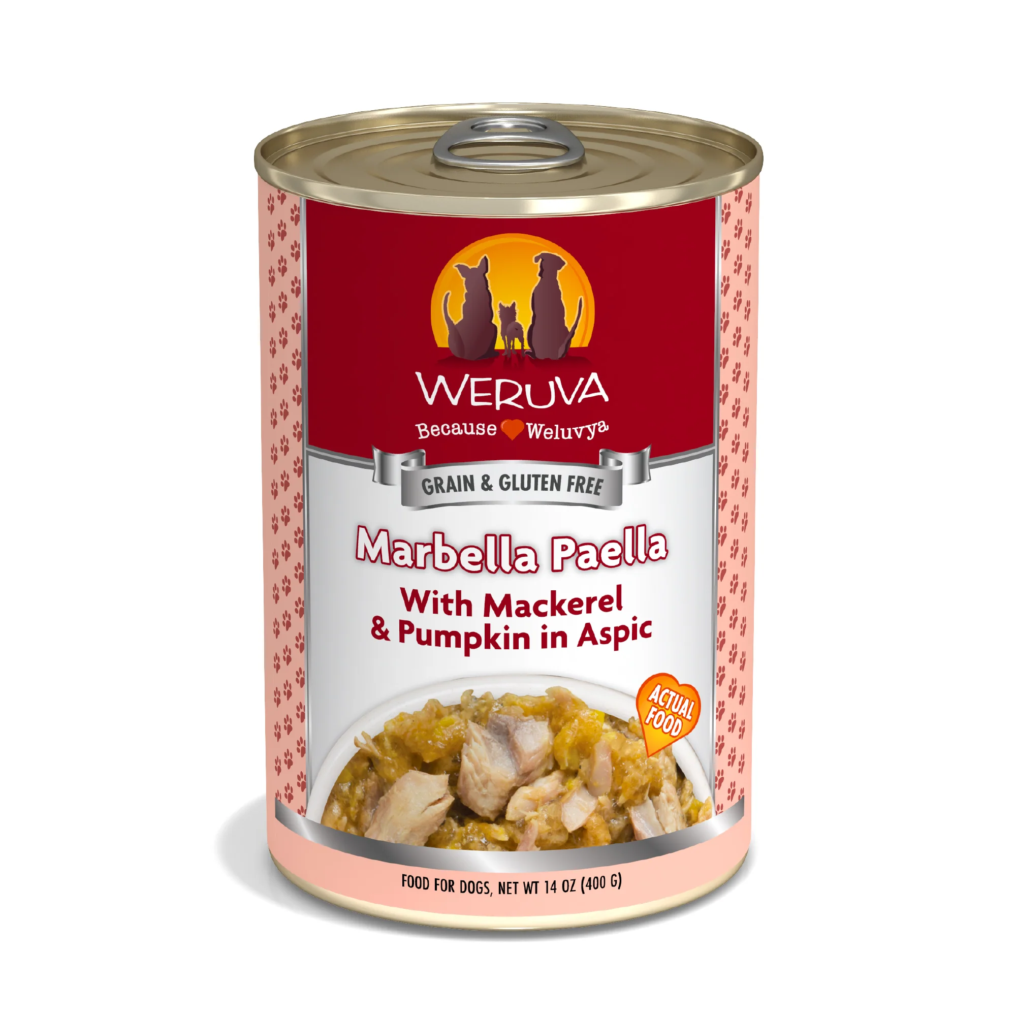 Weruva Classic Dog food 14oz Can Marbella Paella with Mackerel & Pumpkin - Image 1