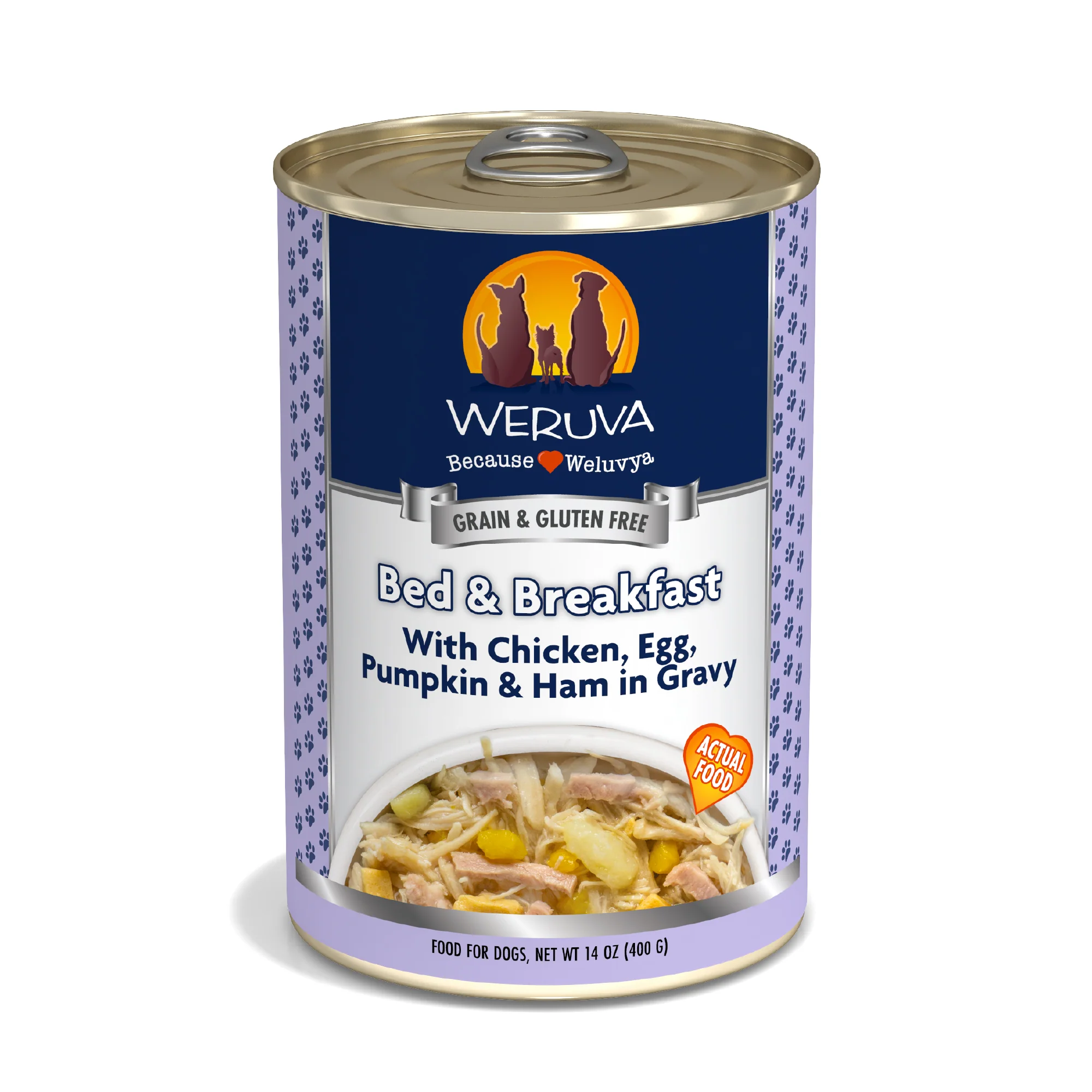 Weruva Classic Dog food 14oz Can Bed & Breakfast with Chicken, Egg, Pumpkin & Ham - Image 1