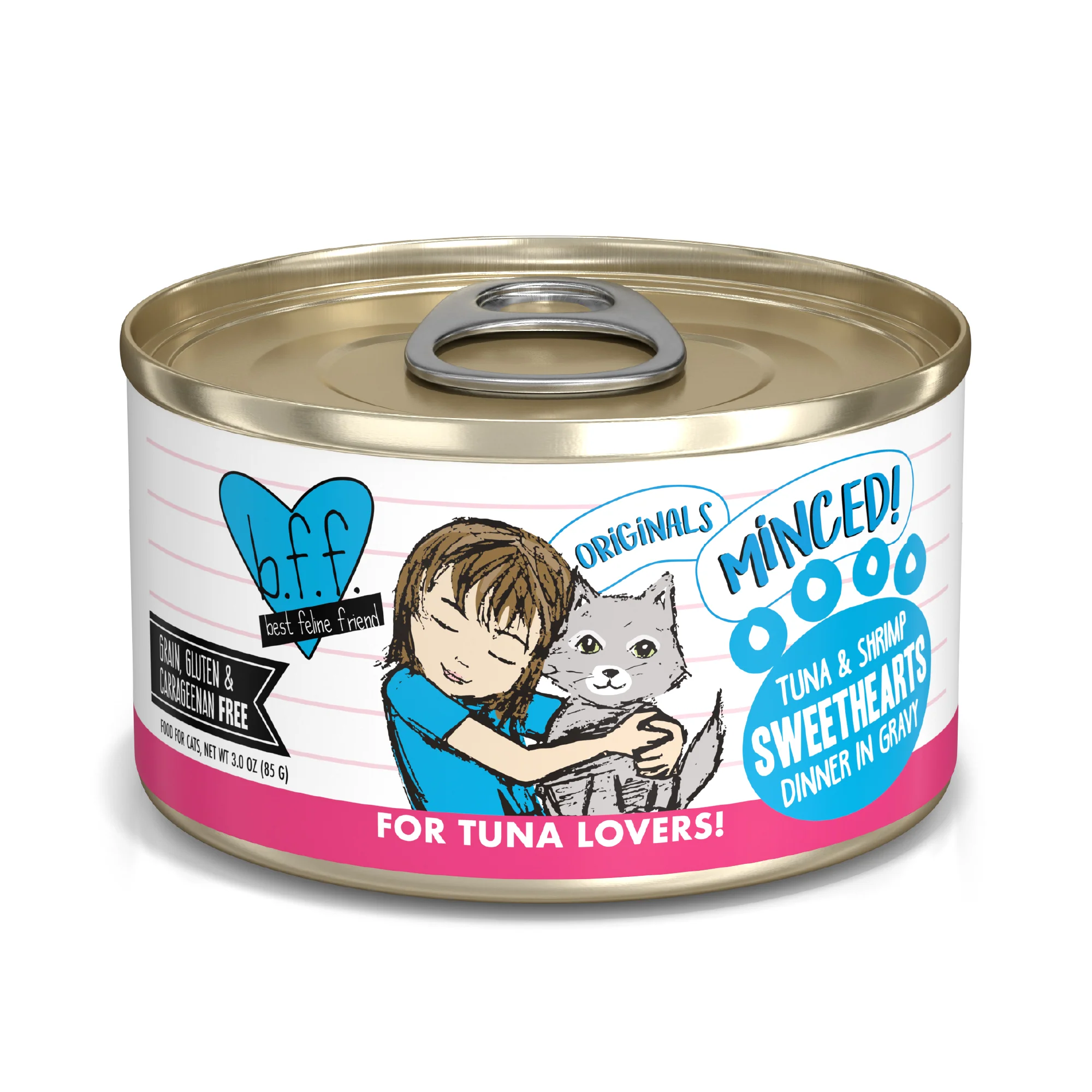 Weruva B.F.F. Originals 3oz Canned Cat food Tuna and Shrimp Sweethearts - Image 1