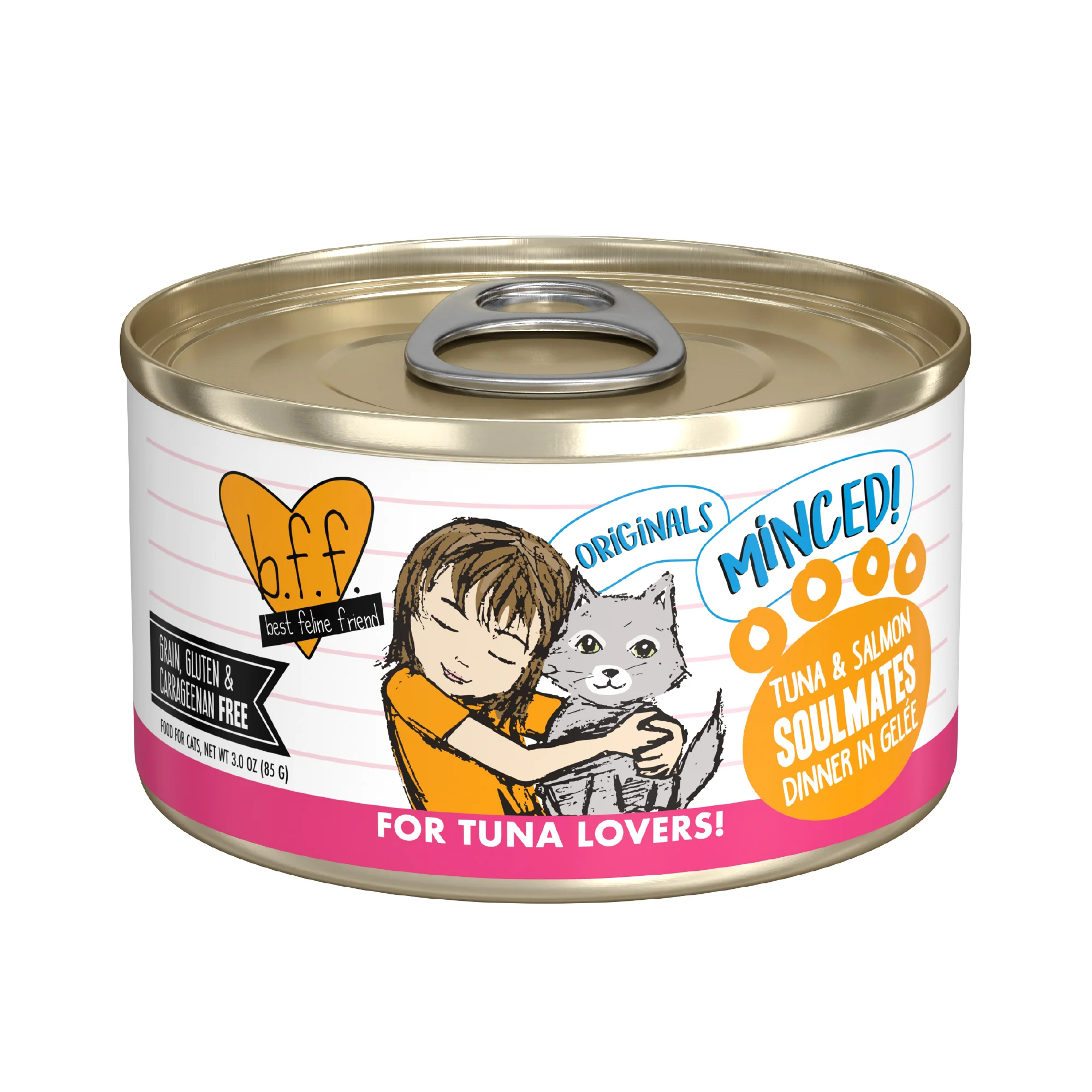 Weruva B.F.F. Originals 3oz Canned Cat food Tuna & Salmon Soulmates Recipe - Image 1
